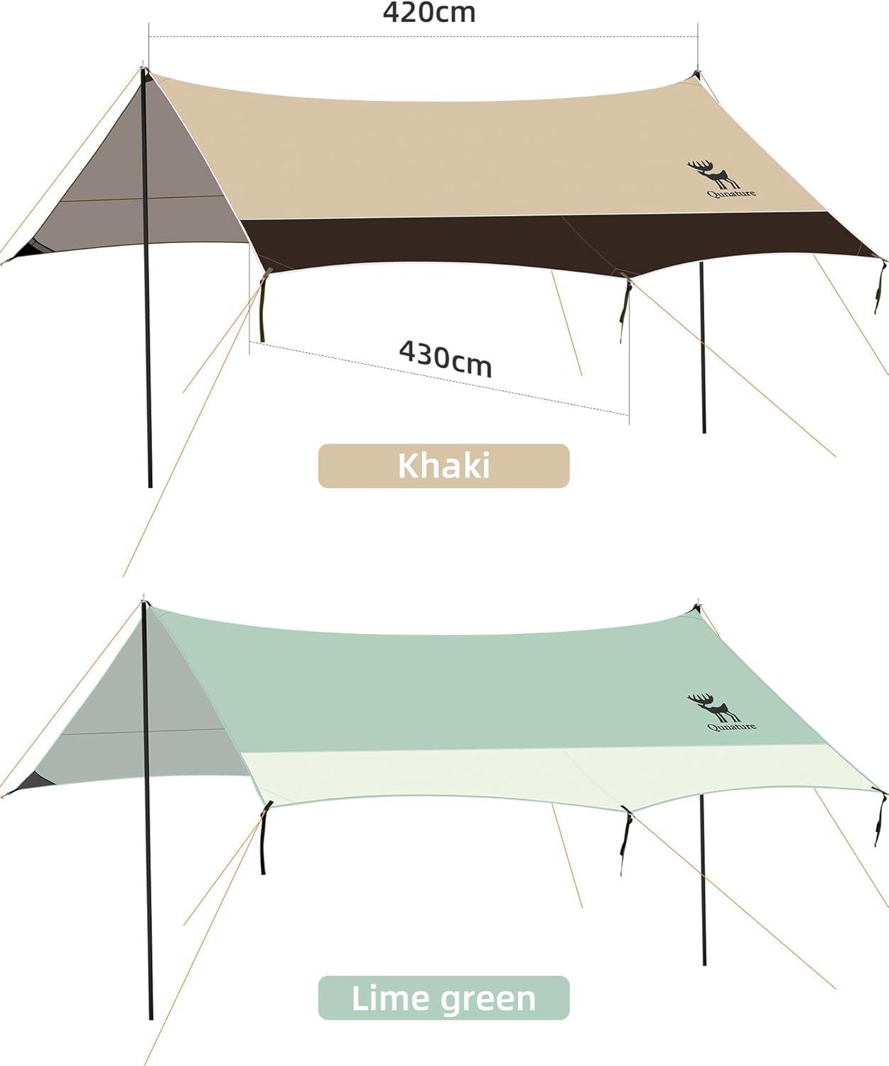 imageBeach Tent Camping Sun Shelter 1378 x 141ft Easy to Set Up Beach Shade UPF 50 Waterproof Beach Shade Tent for 1012 Person Outdoor Tent for Beach Camping Fishing Picnickhaki