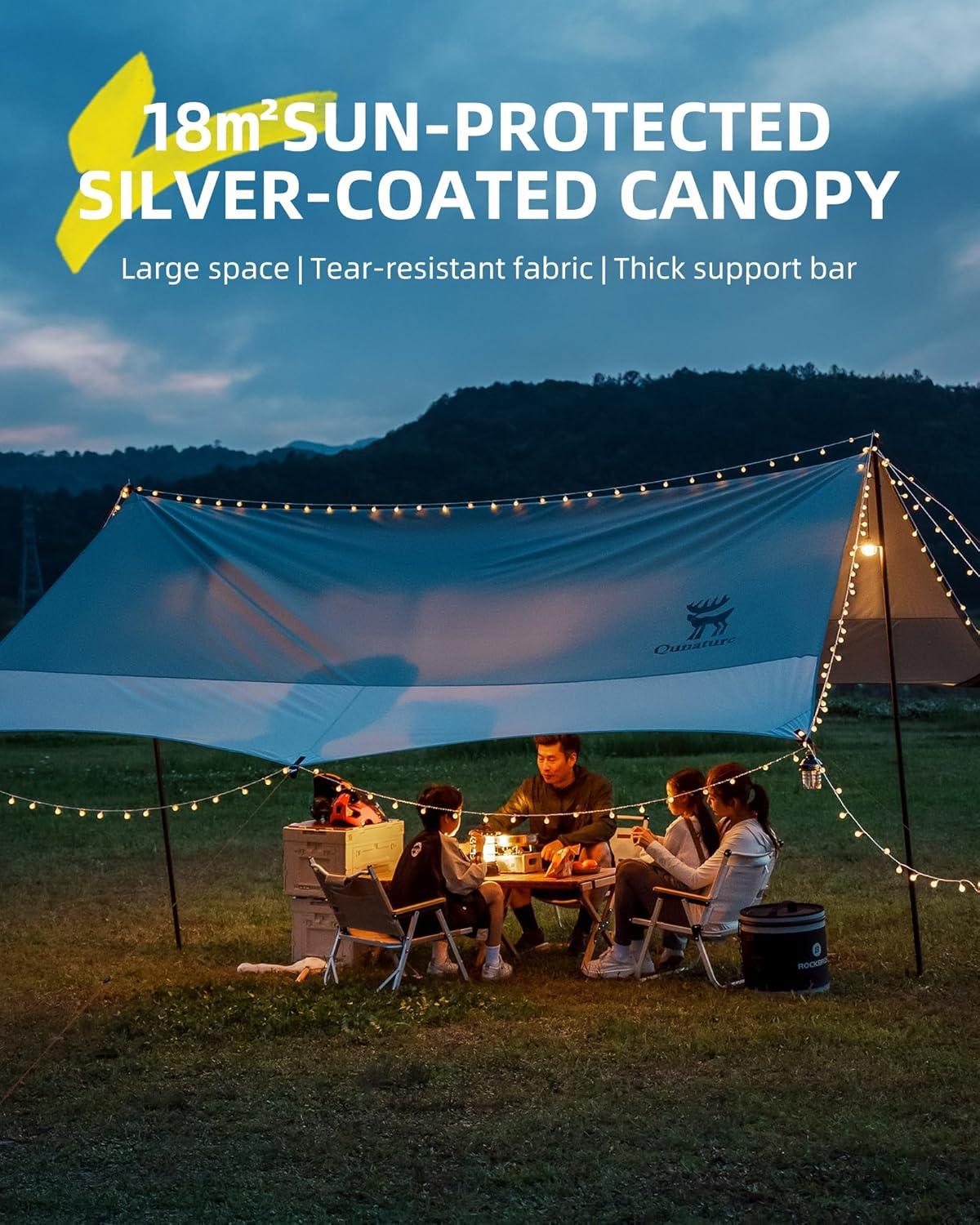 imageBeach Tent Camping Sun Shelter 1378 x 141ft Easy to Set Up Beach Shade UPF 50 Waterproof Beach Shade Tent for 1012 Person Outdoor Tent for Beach Camping Fishing Picnickhaki