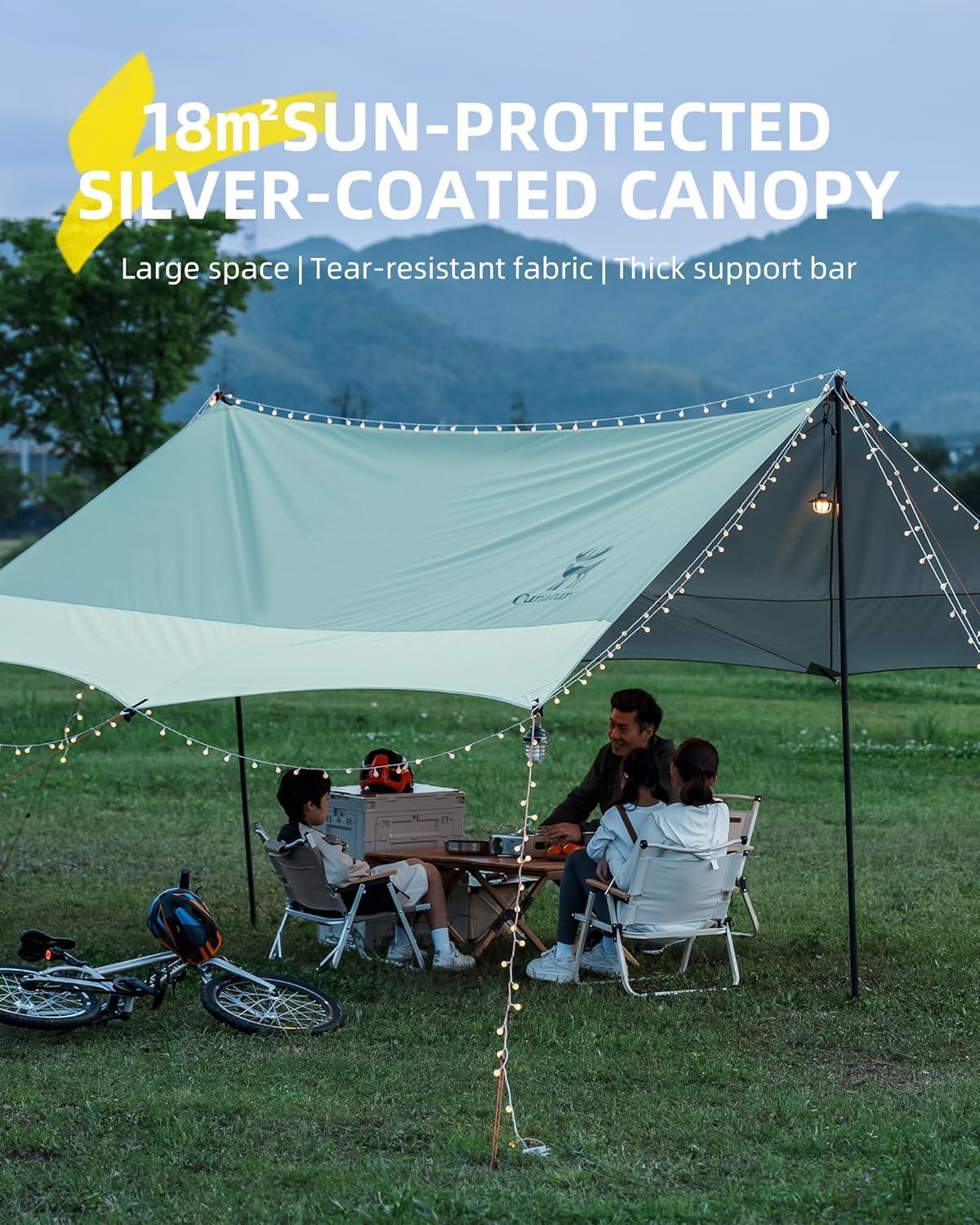 imageBeach Tent Camping Sun Shelter 1378 x 141ft Easy to Set Up Beach Shade UPF 50 Waterproof Beach Shade Tent for 1012 Person Outdoor Tent for Beach Camping Fishing Picnicgreen
