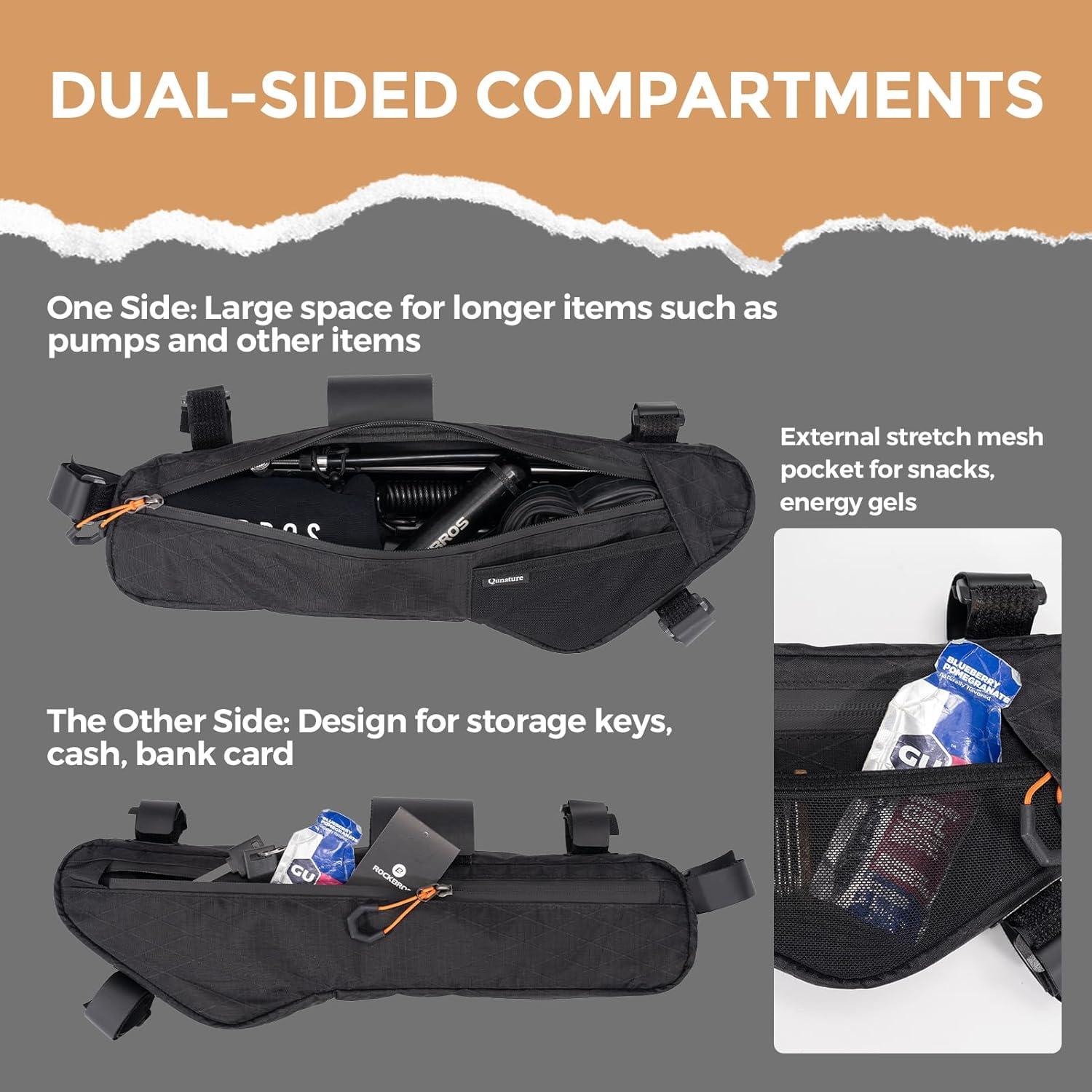 imageBike Frame Bag Bike Triangle Bag AntiSlip 5Point Straps Mount Bicycle Under Tube Bike BagCable Port amp Pump Holder Fits Hydration Pack for Gravel MTB amp Road Bike AccessoriesBlack
