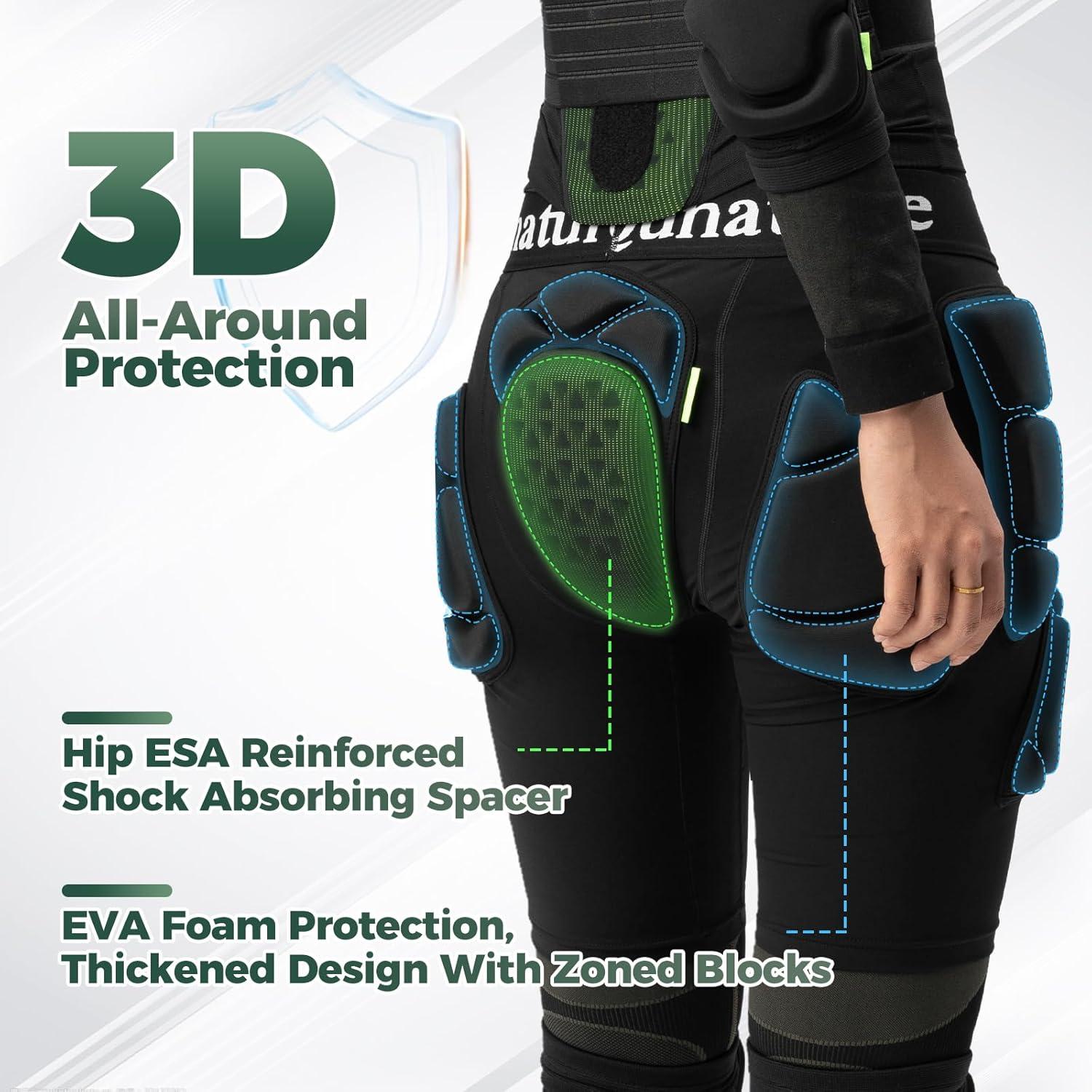 imageProtective Padded Shorts for Men Women Ergonomic Design 5 Zone Concept Under Outer Pants for SnowboardSkate and SkiLarge