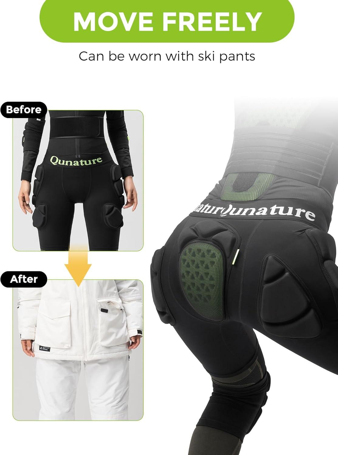 imageProtective Padded Shorts for Men Women Ergonomic Design 5 Zone Concept Under Outer Pants for SnowboardSkate and SkiLarge