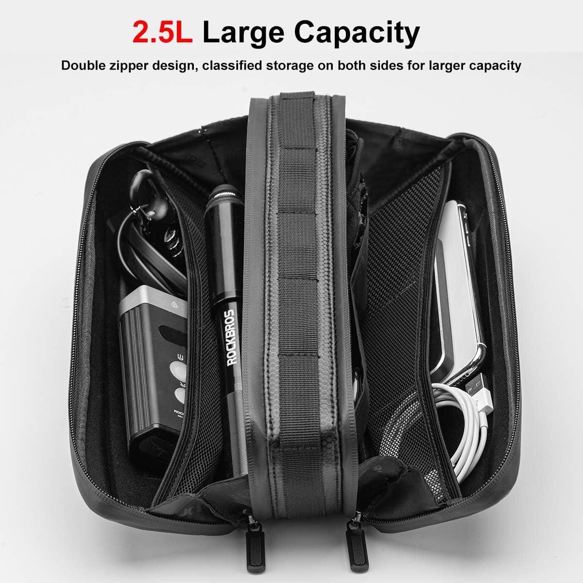 imageROCK BROS Bike Frame Bag Bike Storage Triangle Bag Bicycle Under Top Tube Saddle Bag WaterResistant EVA Cycling Bike Accessories Pouch for Mountain Road Bike