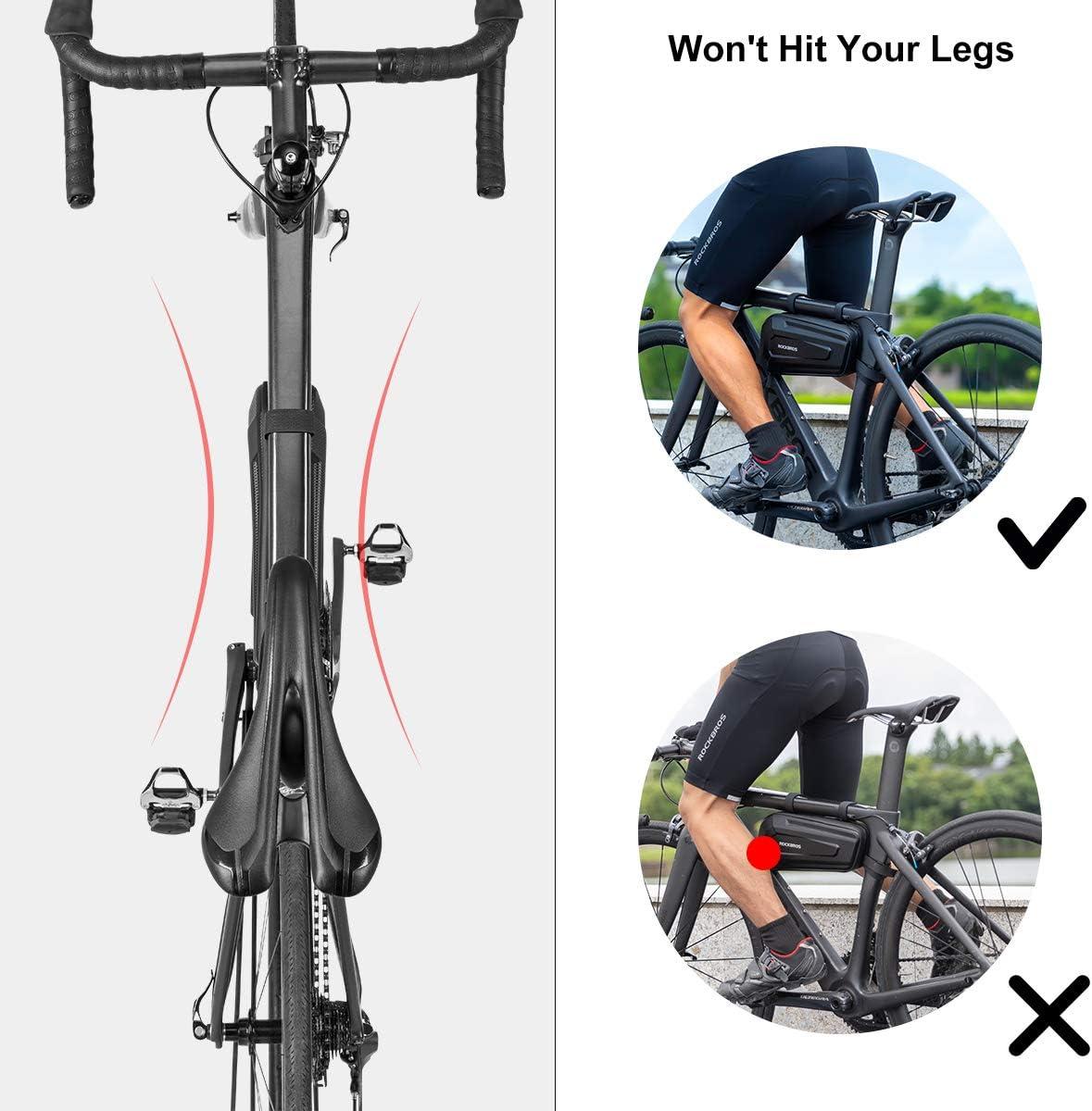 imageROCK BROS Bike Frame Bag Bike Storage Triangle Bag Bicycle Under Top Tube Saddle Bag WaterResistant EVA Cycling Bike Accessories Pouch for Mountain Road Bike