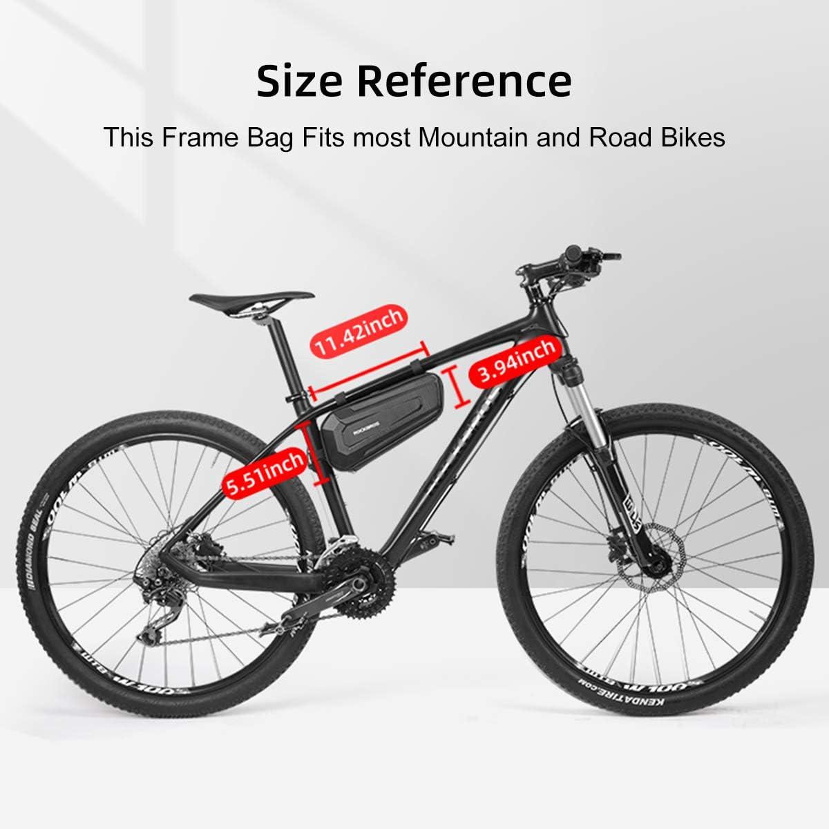 imageROCK BROS Bike Frame Bag Bike Storage Triangle Bag Bicycle Under Top Tube Saddle Bag WaterResistant EVA Cycling Bike Accessories Pouch for Mountain Road Bike