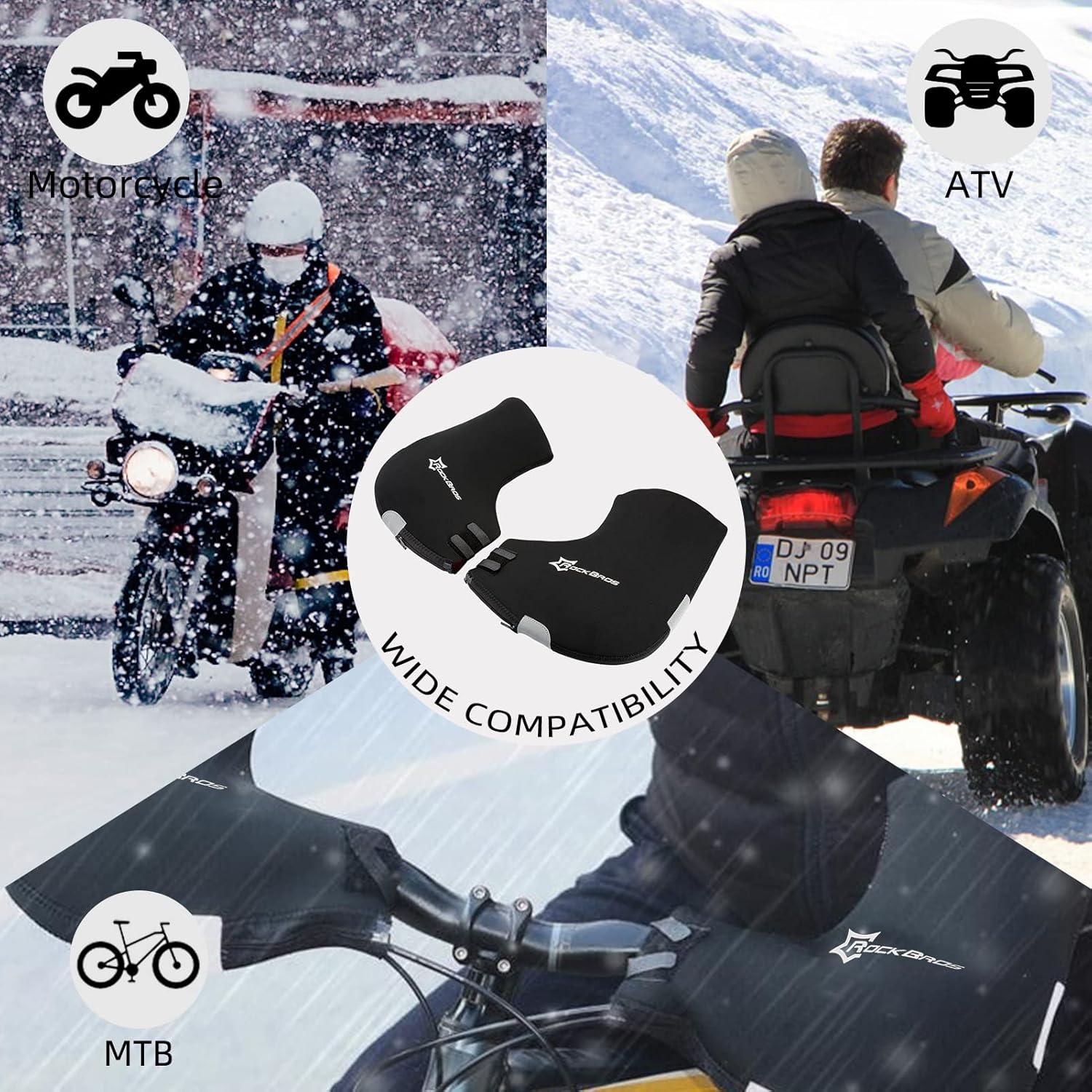 imageROCK BROS Handlebar Covers Cold Weather Mountain Bike Handlebar Warmers Windproof amp Coldproof Commuter MTB Bicycle Bar Warmer CoversM Standard