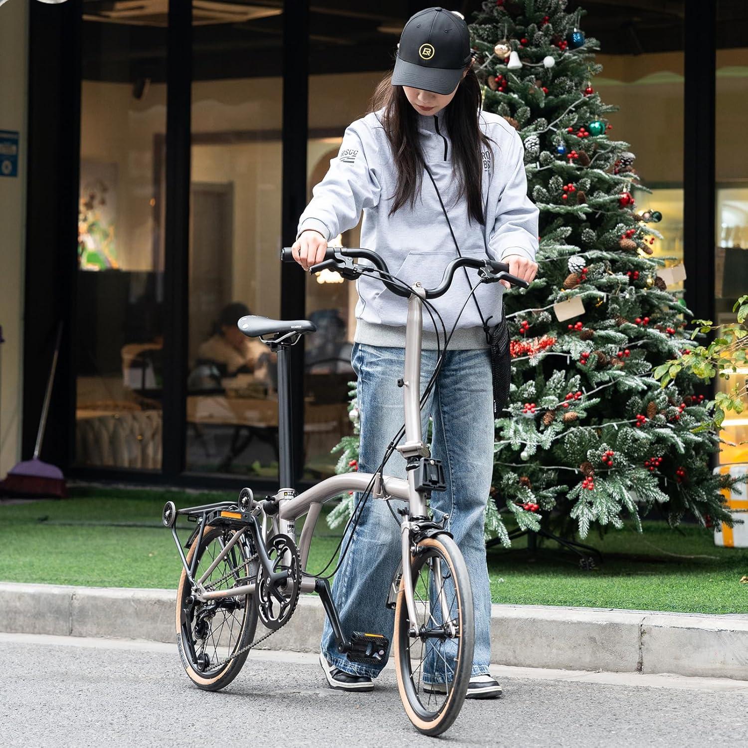 imageROCKBROS 16 Inch Folding Bike with 7Speed Compact Lightweight Urban Bike for Adults