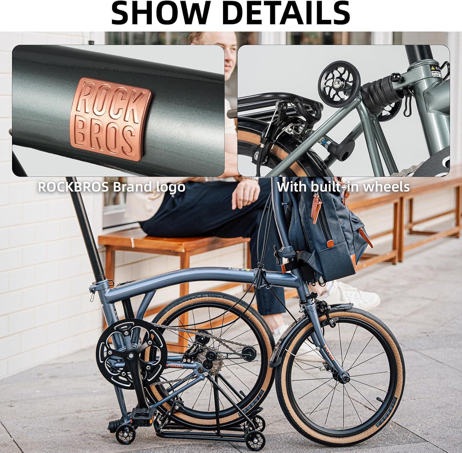 imageROCKBROS 16 Inch Folding Bike with 7Speed Compact Lightweight Urban Bike for Adults