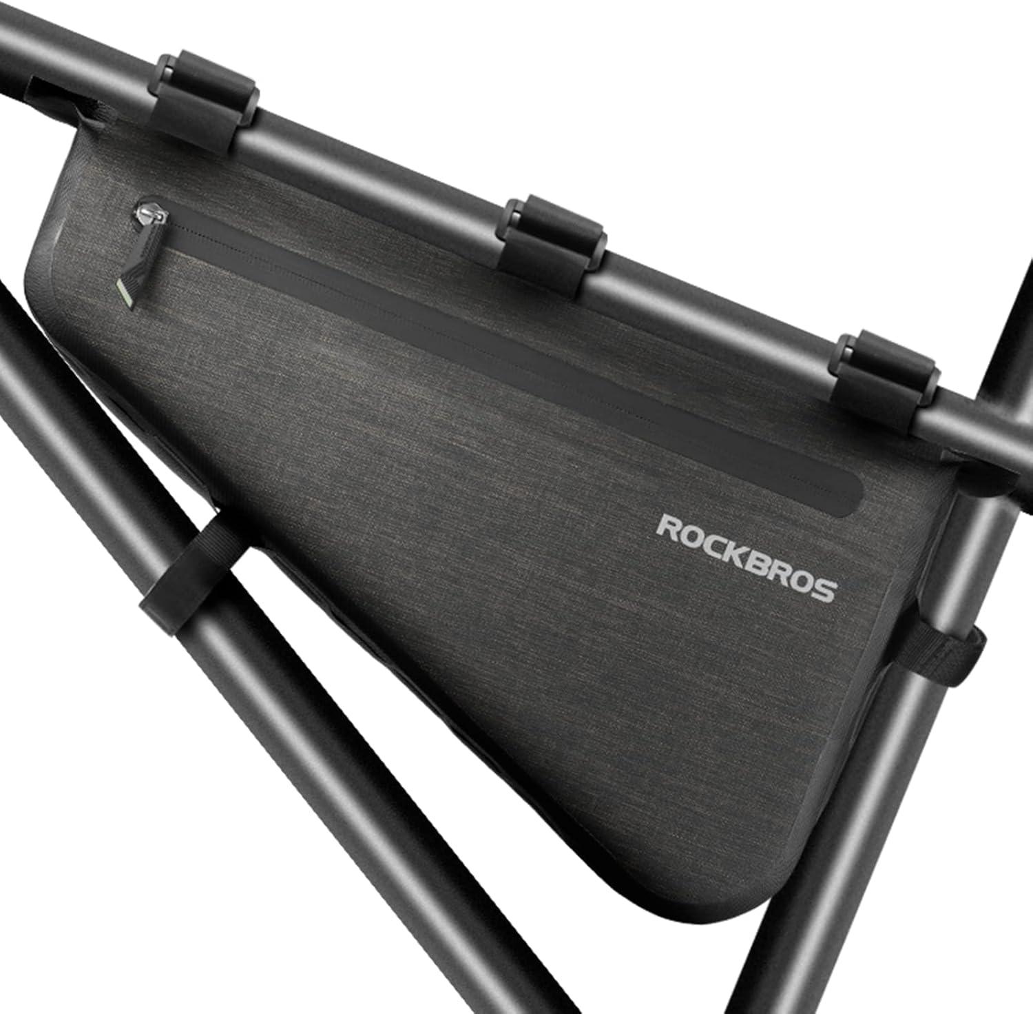 imageROCKBROS 25L Bike Bicycle Frame Bag Waterproof Bikepacking Bike Bag Triangle Frame Bag Large Bike Storage Bag Under Frameblack