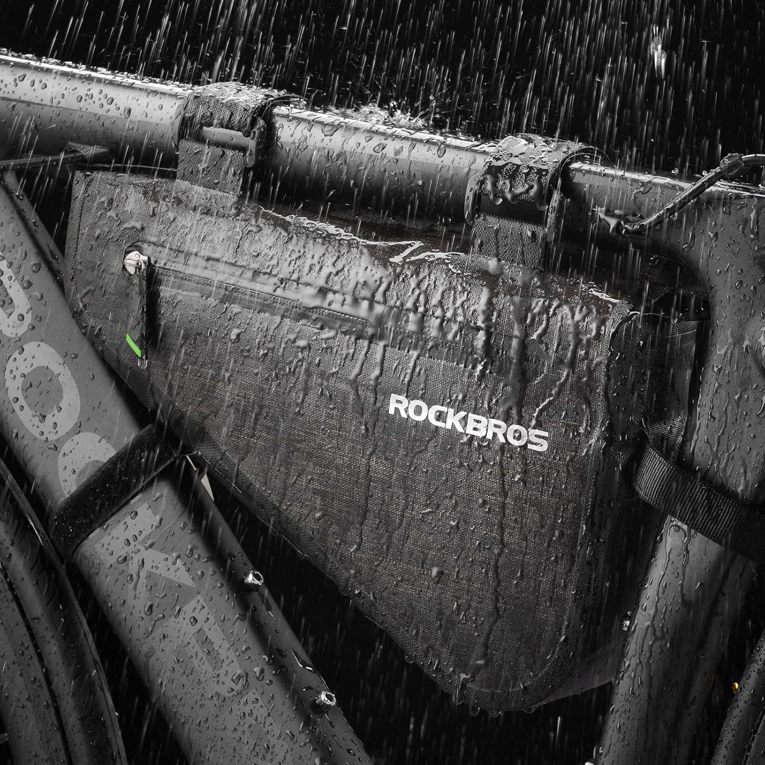 imageROCKBROS 25L Bike Bicycle Frame Bag Waterproof Bikepacking Bike Bag Triangle Frame Bag Large Bike Storage Bag Under Frameblack