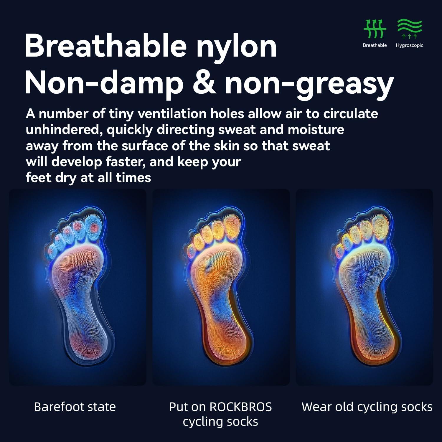 imageROCKBROS Aerodynamic Cycling Socks with Wearresistant Heel VNS Halloween Series Breathable amp Wicking Athletic Crew SocksBlack