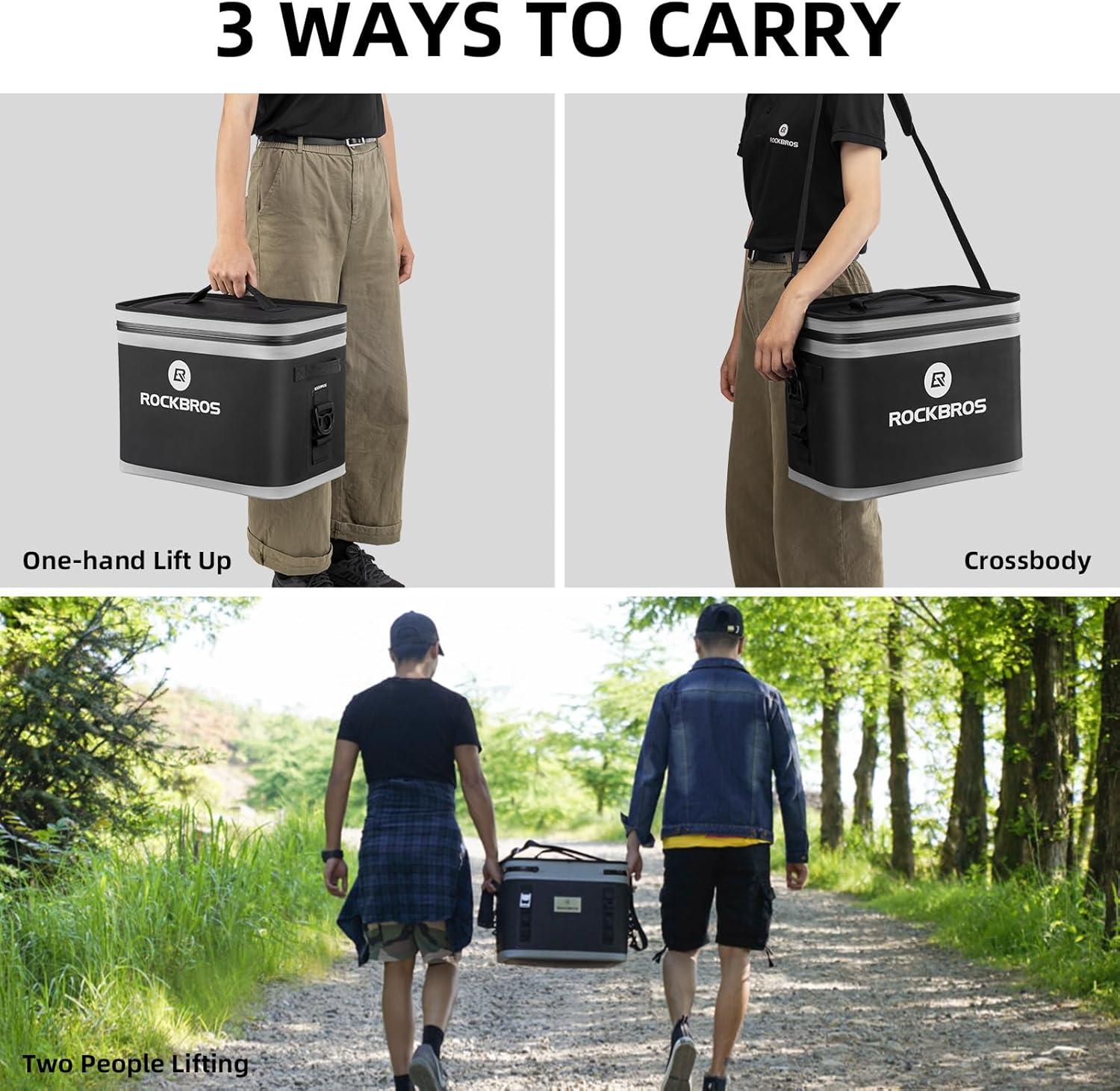 imageROCKBROS Backpack Cooler Waterproof 30 Can Large LeakProof Cooler Bags Insulated Portable Soft Sided Cooler for Ice Beer Drink Travel Fishing Beach Golf Picnic Camping GiftsBlack