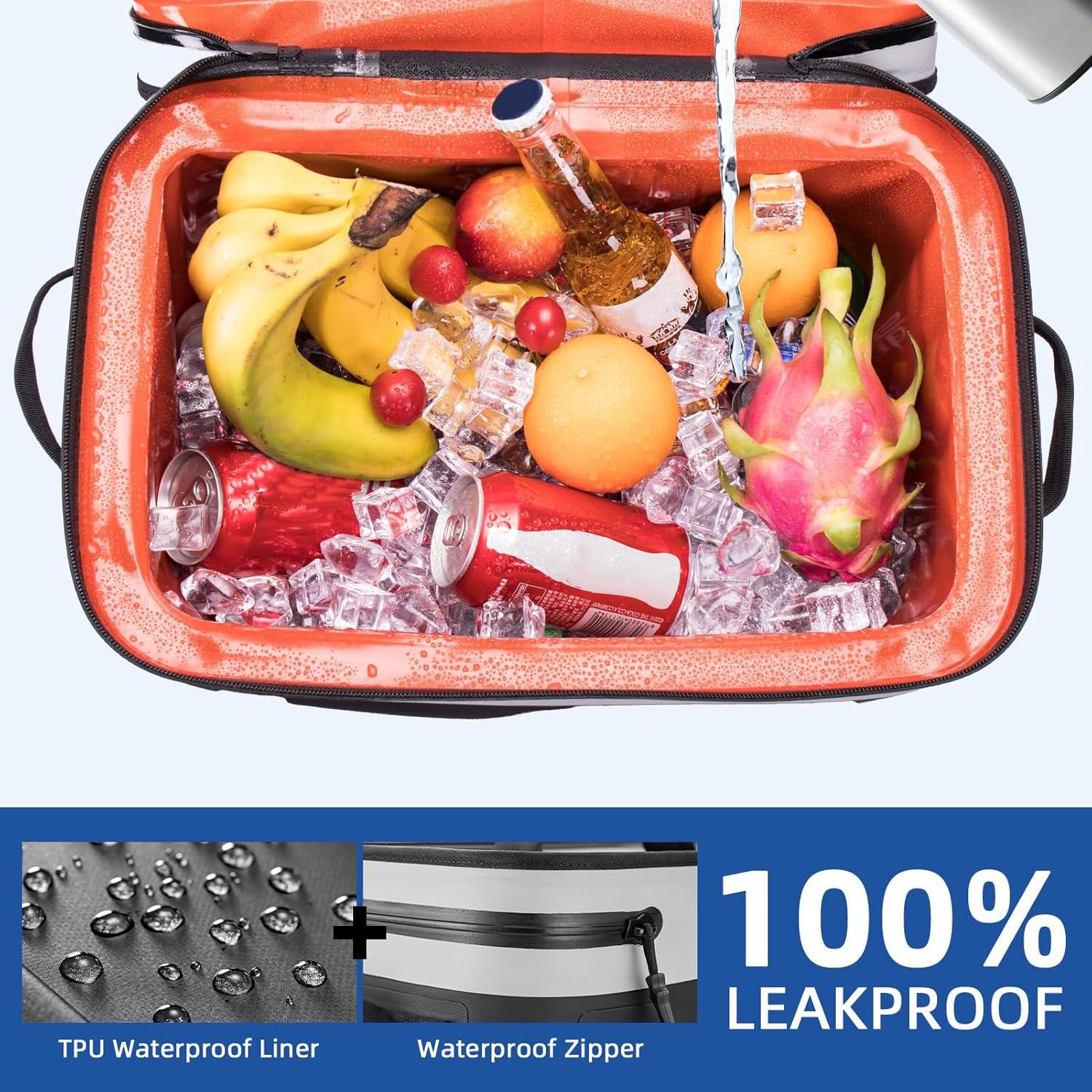 imageROCKBROS Backpack Cooler Waterproof 30 Can Large LeakProof Cooler Bags Insulated Portable Soft Sided Cooler for Ice Beer Drink Travel Fishing Beach Golf Picnic Camping GiftsBlack