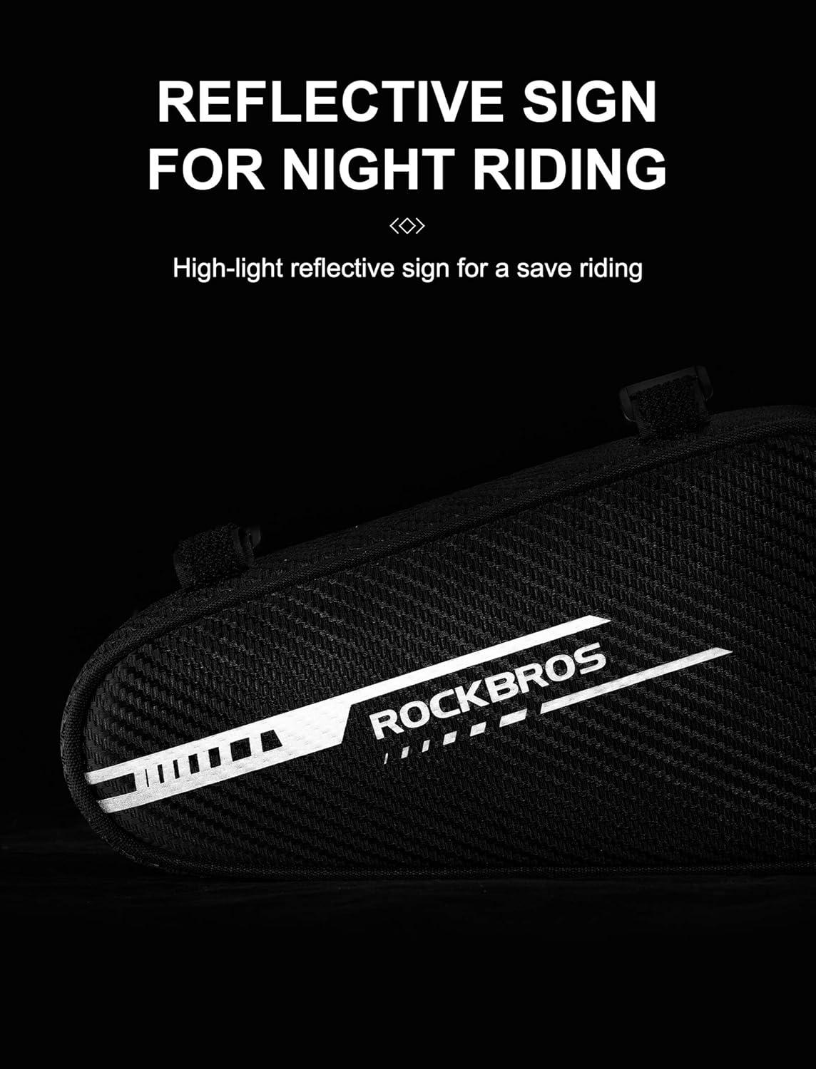 imageROCKBROS Bike Bag Bicycle Frame Bag Bike Triangle Storage Bag Bike Accessories Pouch Cycling Pack for MTB Road Bicycle AccessoriesRed Black
