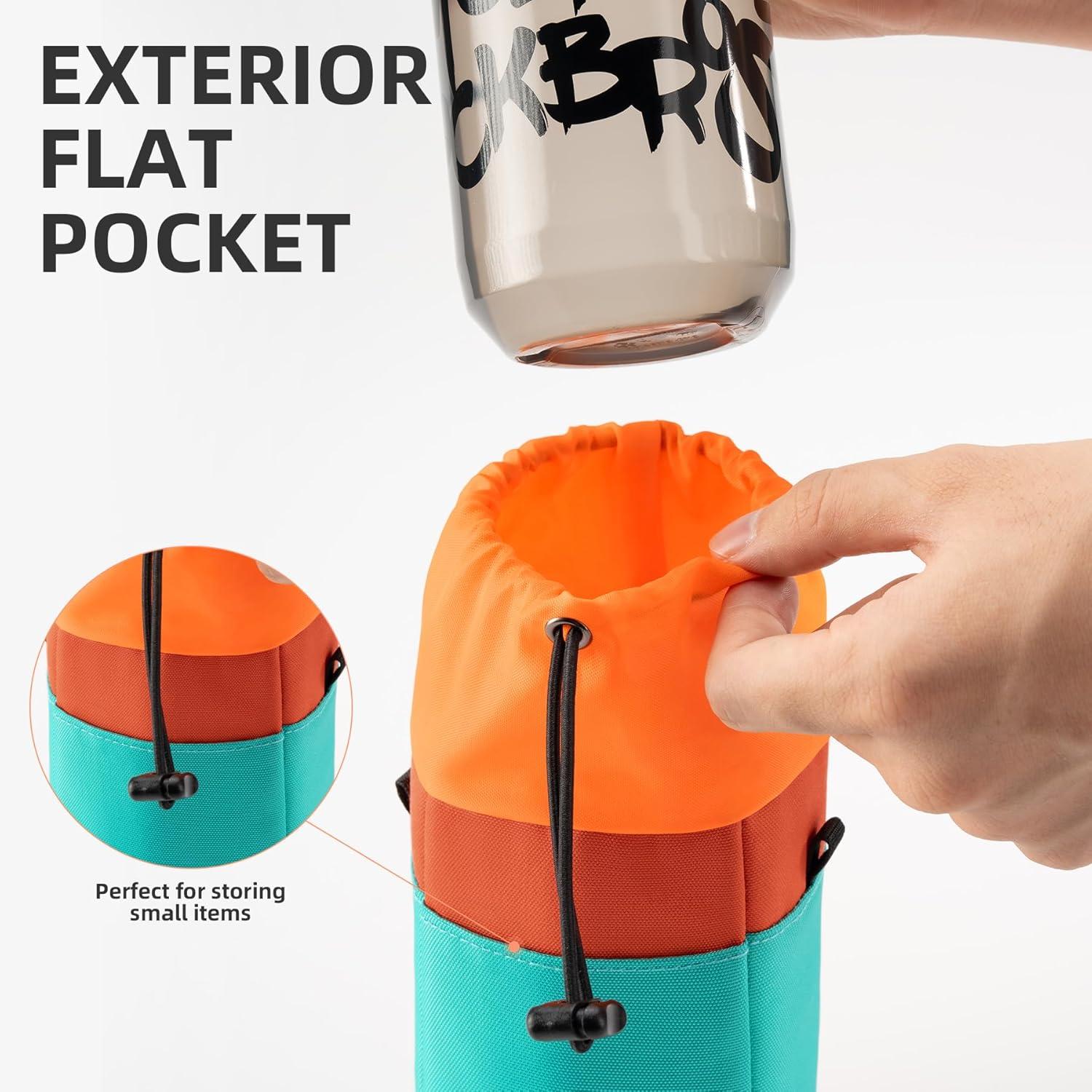 imageROCKBROS Bike Cup Holder with Pocket Water Bottle Bag for Kids Adjustable Bike Drink Cup Cage for Cruiser Scooter Road Bike Mountain Bike amp Wheelchair