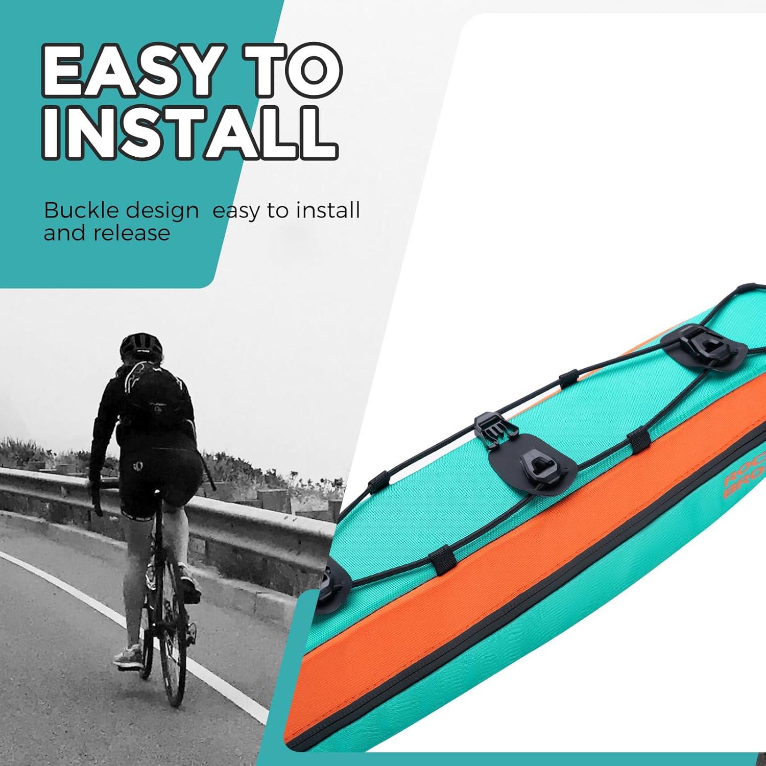 imageROCKBROS Bike Frame Bag Bike Triangle Bag Bike Top Tube Bag 15L Bike Bag Pouch Storage Bag for Cycling Mountain Road Ebike