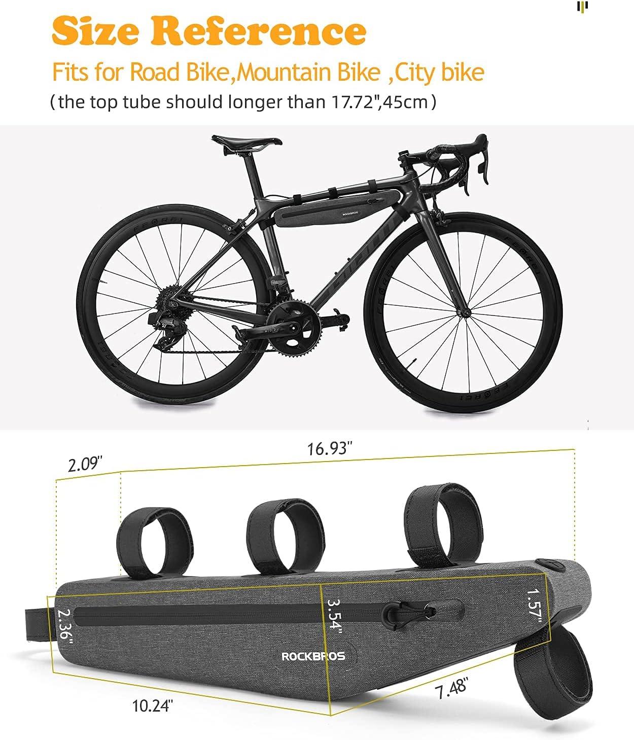 imageROCKBROS Bike Frame Bag Bike Triangle Bag Waterproof Bike Top Tube Bag Cycling Pouch 15 L Classified Capacity