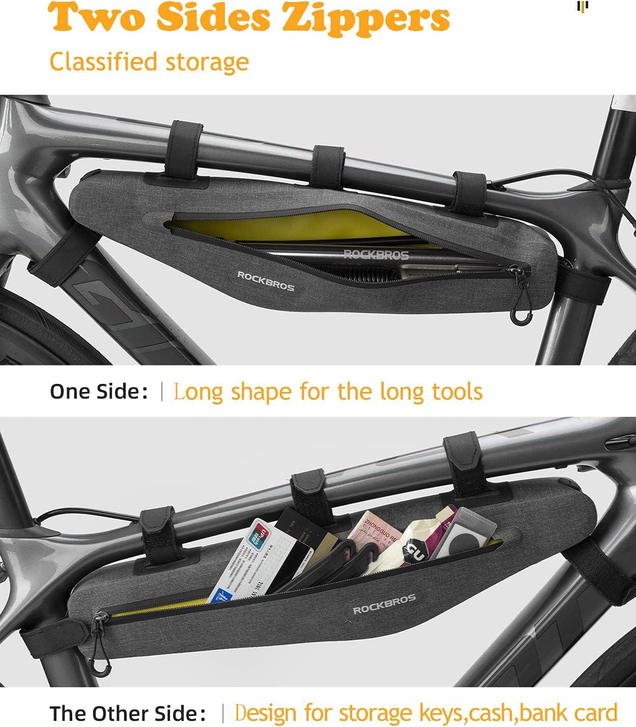 imageROCKBROS Bike Frame Bag Bike Triangle Bag Waterproof Bike Top Tube Bag Cycling Pouch 15 L Classified Capacity
