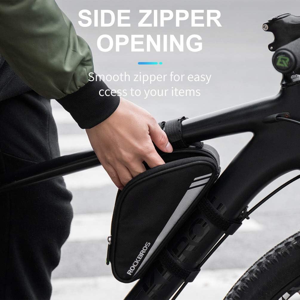 imageROCKBROS Bike Frame Bag Triangle Bike Pouch Bag Bicycle Storage Bag Small Road Mountain Bike Bag 07L Bike Tool Bag