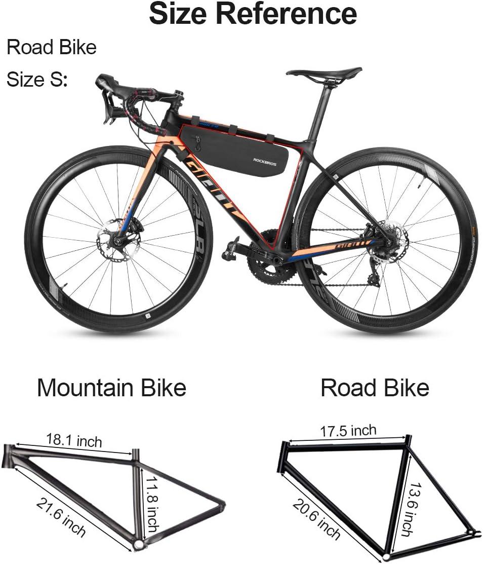 imageROCKBROS Bike Frame Bag Waterproof Bike Triangle Bag Bicycle Under Top Tube Bag Corner Pouch Storage Bag Approx 3 Litres for Cycling Accessories3L
