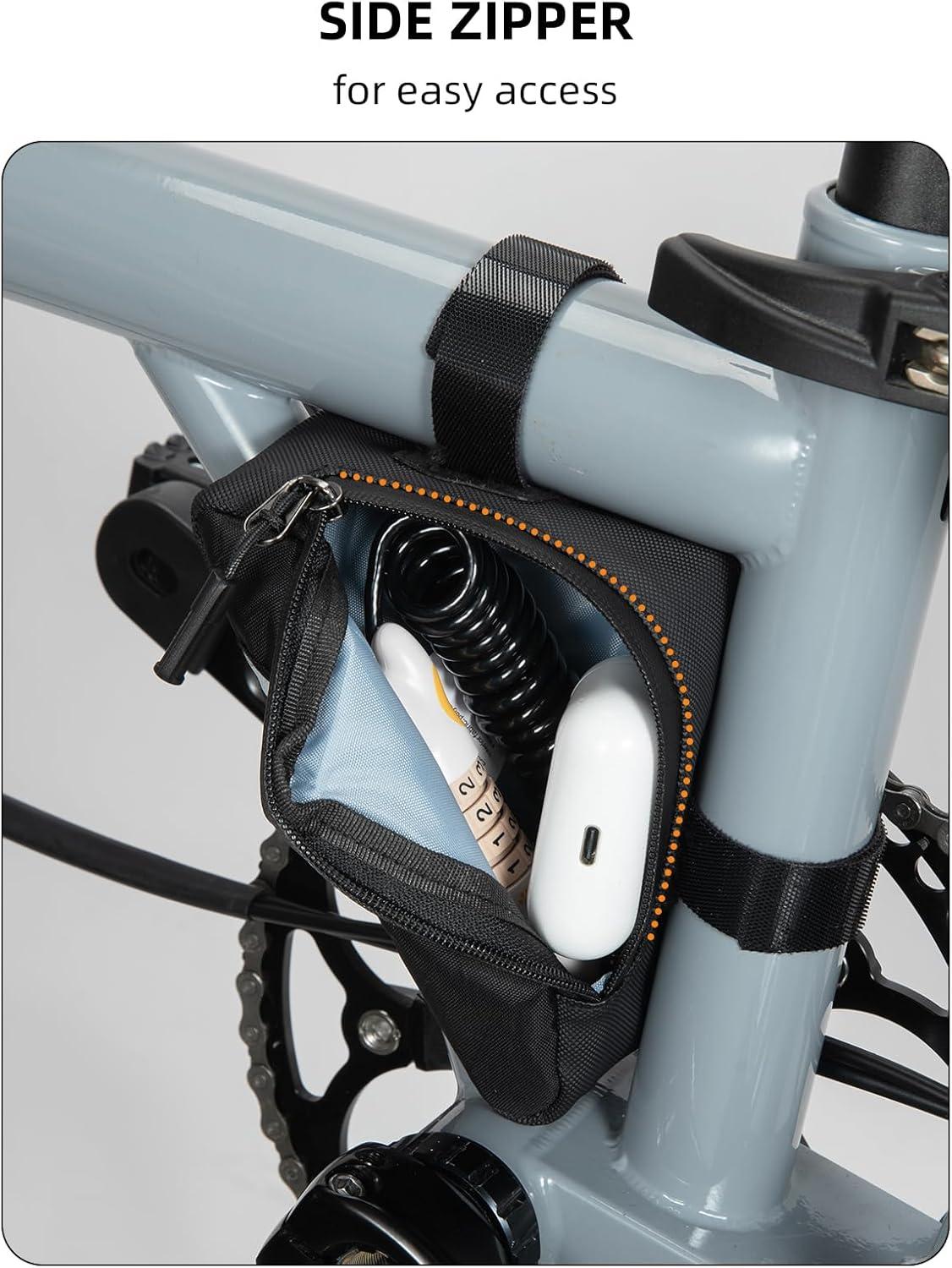 imageROCKBROS Bike Frame Pouch Triangle Bag Waterproof Small Bicycle Bag for Boys Girls Men Women Road amp Folding Bike AccessoryBlack