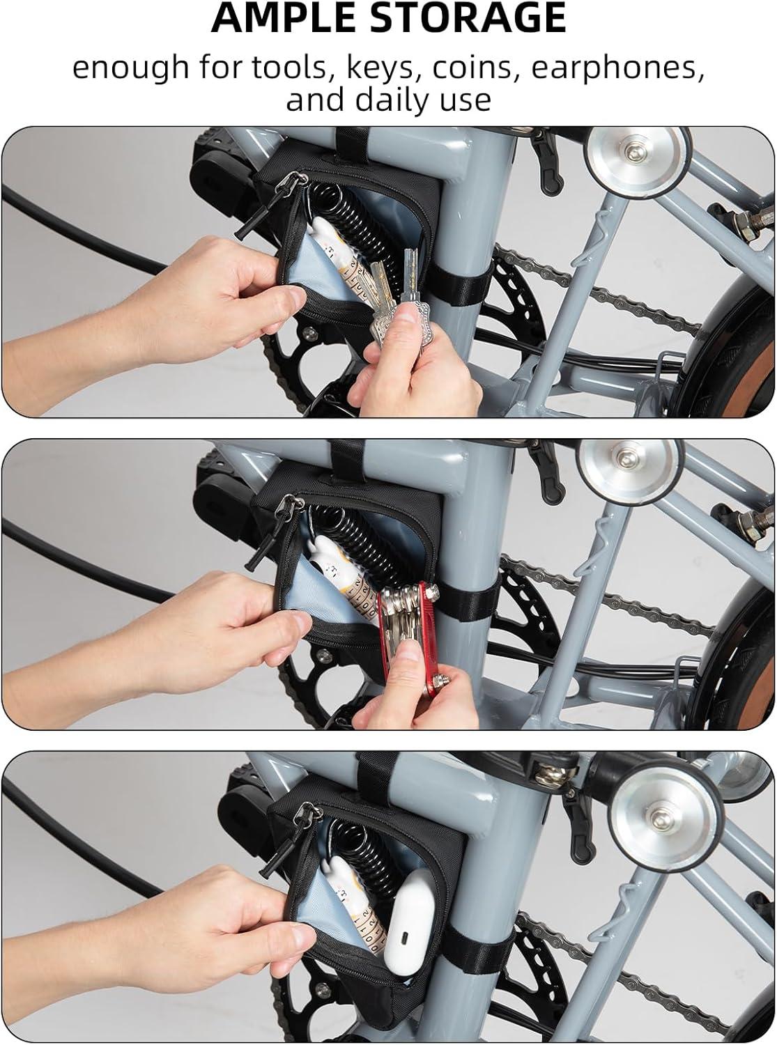 imageROCKBROS Bike Frame Pouch Triangle Bag Waterproof Small Bicycle Bag for Boys Girls Men Women Road amp Folding Bike AccessoryBlack