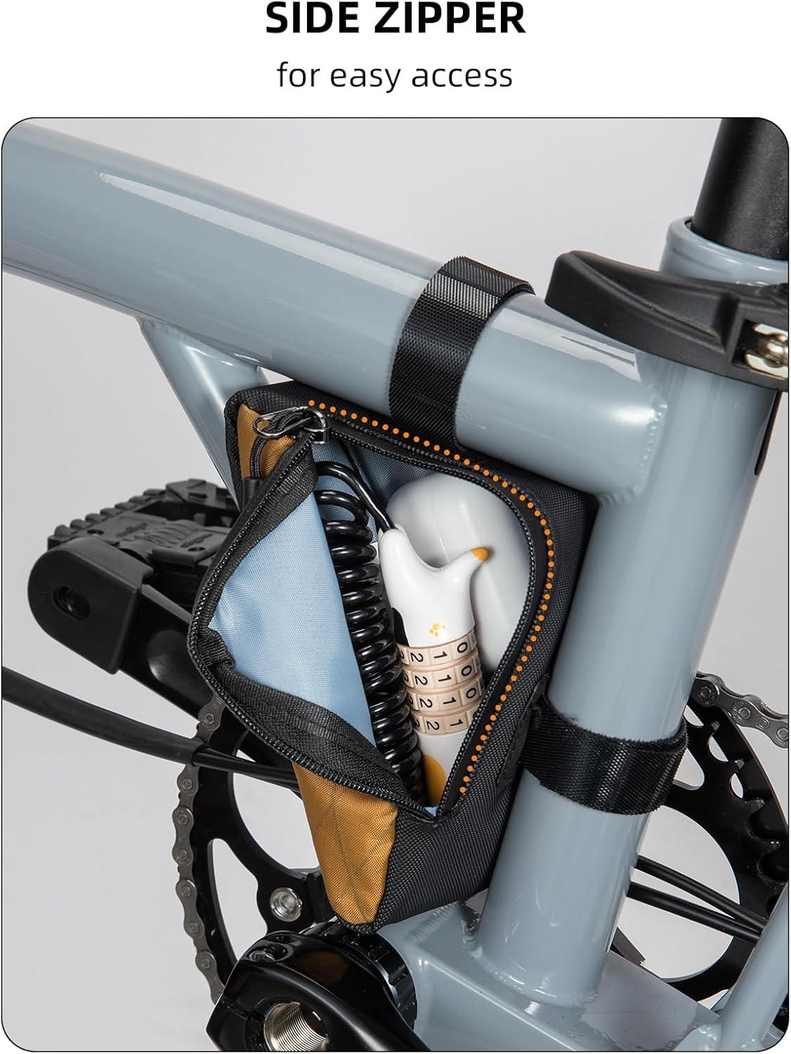 imageROCKBROS Bike Frame Pouch Triangle Bag Waterproof Small Bicycle Bag for Boys Girls Men Women Road amp Folding Bike AccessoryKhaki