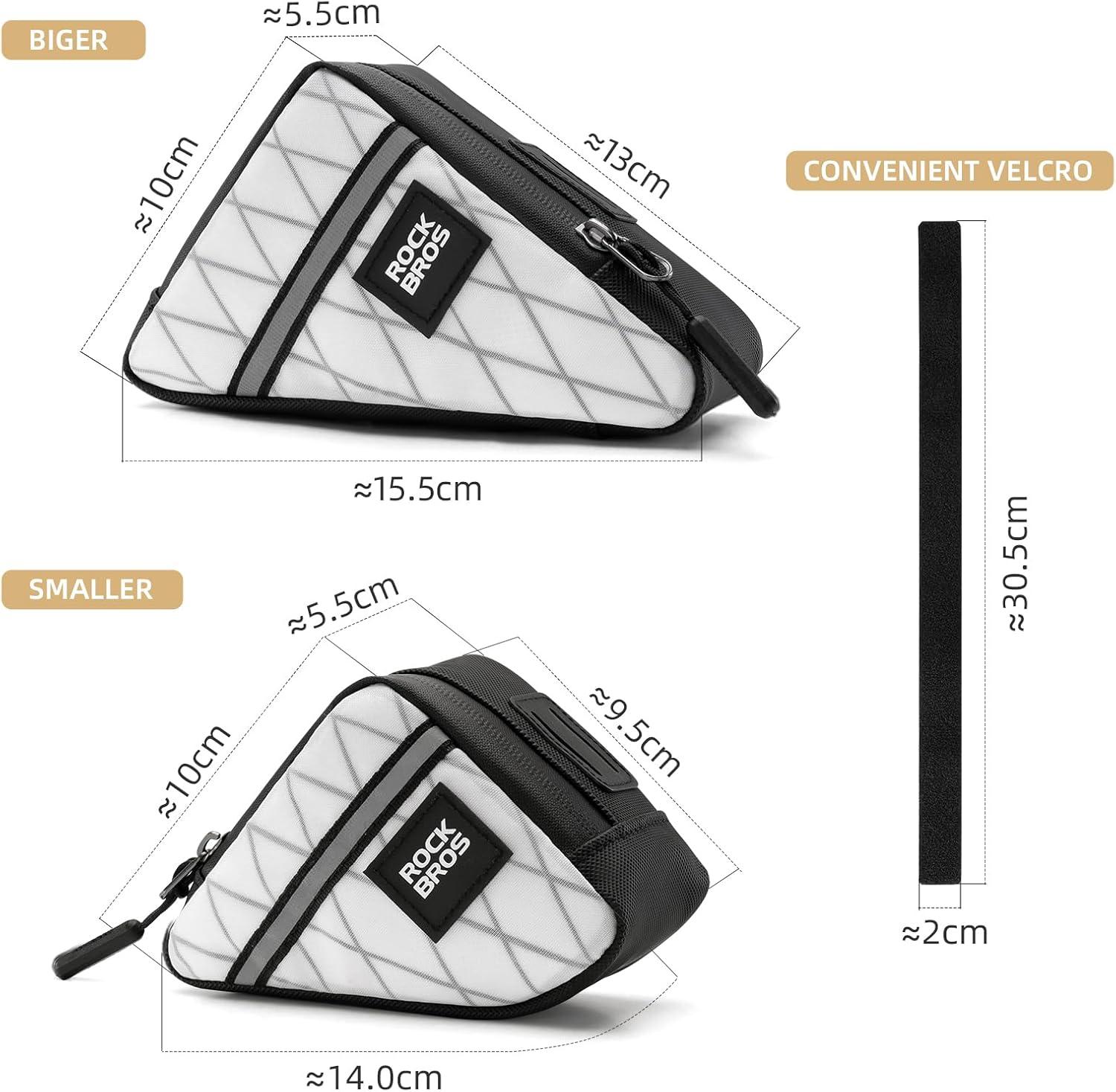 imageROCKBROS Bike Frame Pouch Triangle Bike Pouch Waterproof Small Bicycle Accessories for Boys Girls Men Women Universally Compatible with Road Bikes Brompton Bikes Folding Bikes and Kids BikesKhaki