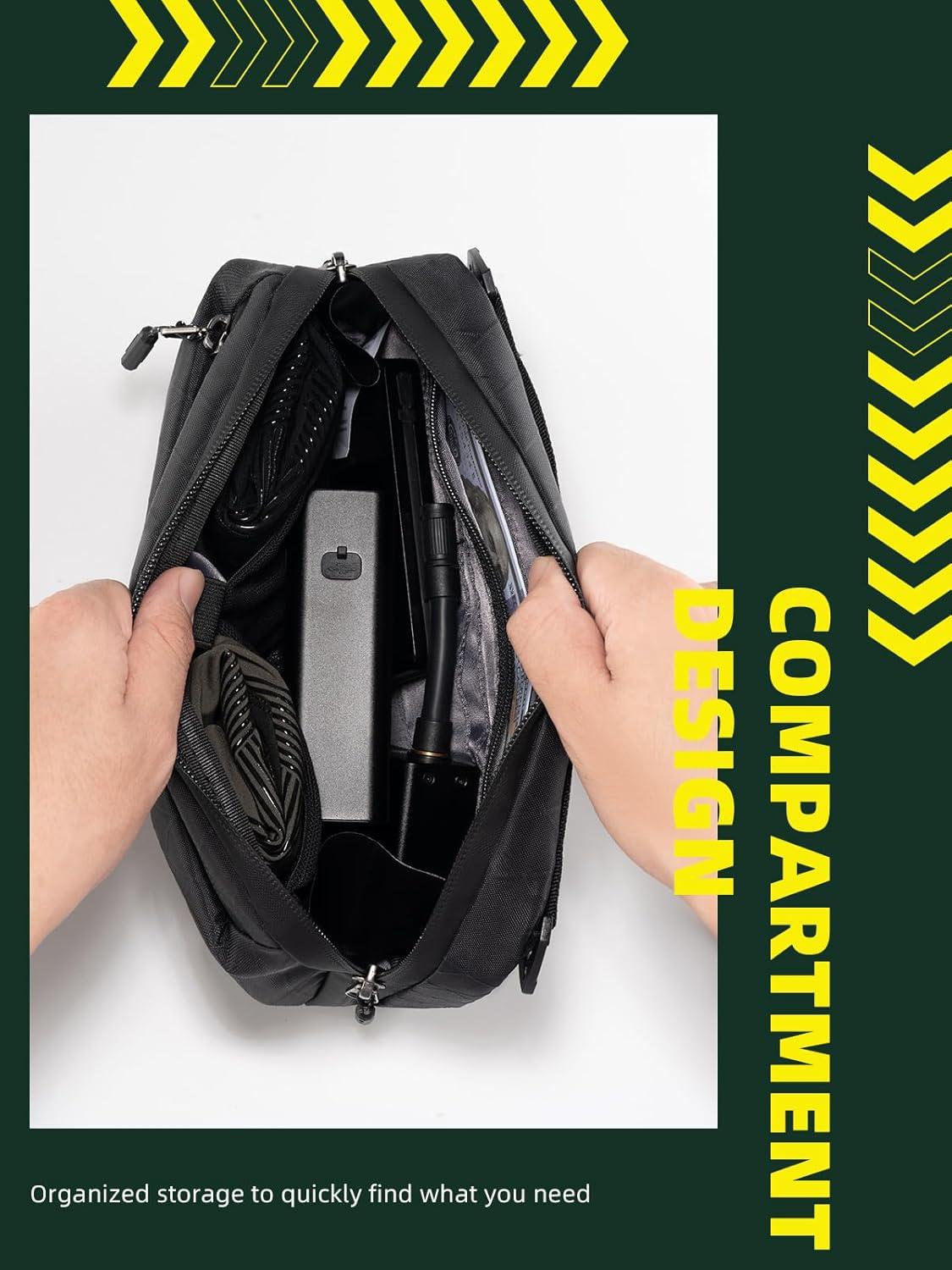imageROCKBROS Bike Handlebar Bag 21L Large Capacity Bike Front Bag Quick Release Handlebar Bags for Bicycles Scooters Multifunctional Shoulder Waist BagBlack