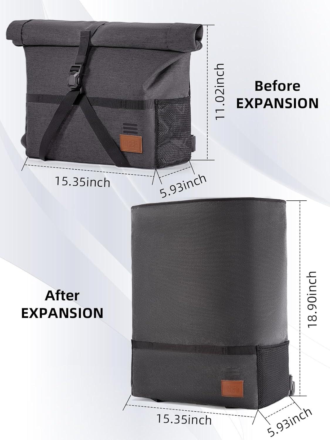 imageROCKBROS Bike Handlebar Bag Folding Bike Bag Bicycle Front Bag Bike Accessories for Men Women Bicycle Accessories for Cycling Folding Bike Storage 8L10LBlack