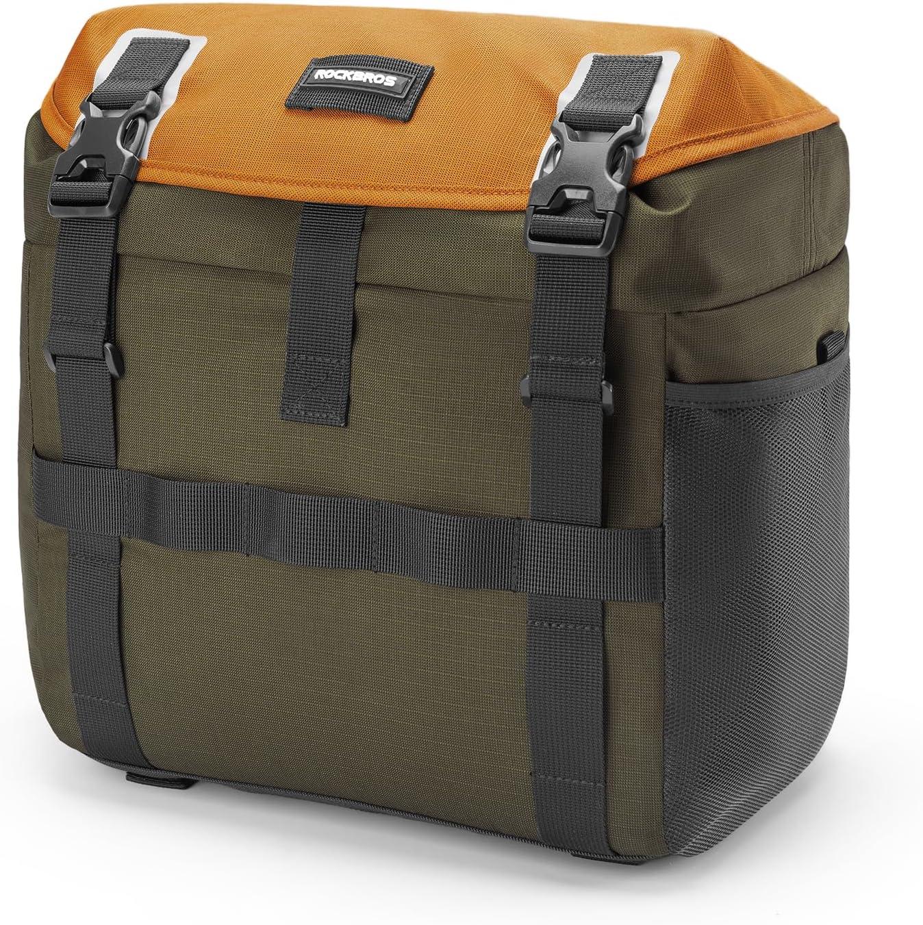 imageROCKBROS Bike Handlebar Bag Waterproof Cycling Pouch 24L Bicycle Front Storage Pouch Bag with Shoulder Strap