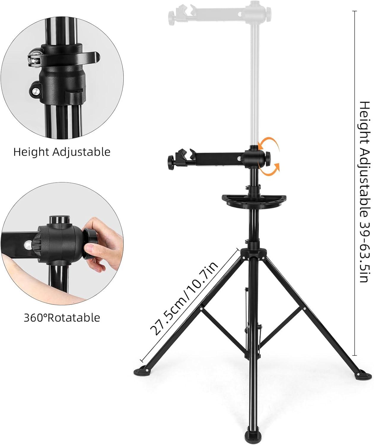 imageROCKBROS Bike Repair Stand Max 66 lbs Aluminum Alloy Shop Home Portable Bike Maintenance Stand Bike Workstands for Mountain MTB Road Bikes Ebike