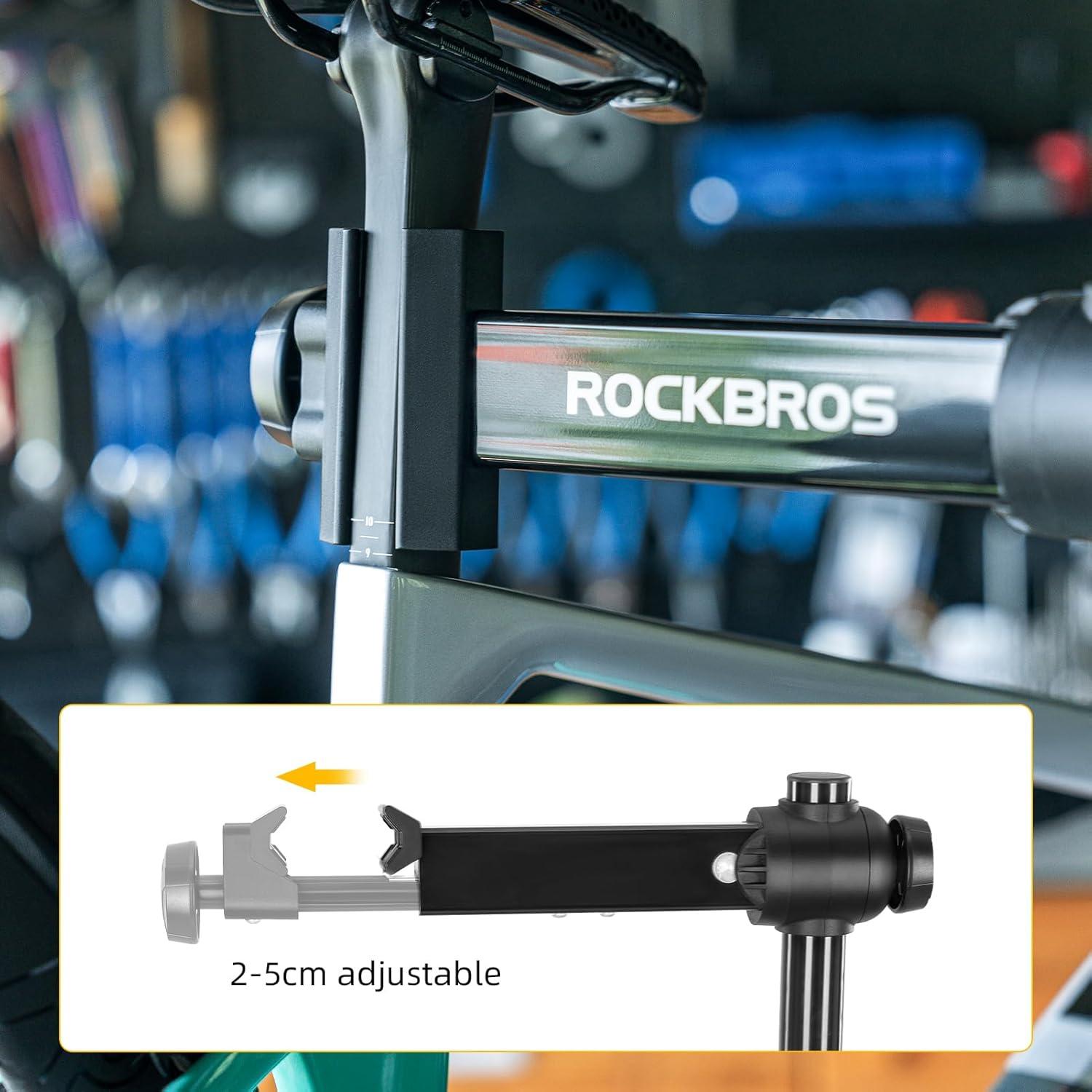 imageROCKBROS Bike Repair Stand Max 66 lbs Aluminum Alloy Shop Home Portable Bike Maintenance Stand Bike Workstands for Mountain MTB Road Bikes Ebike