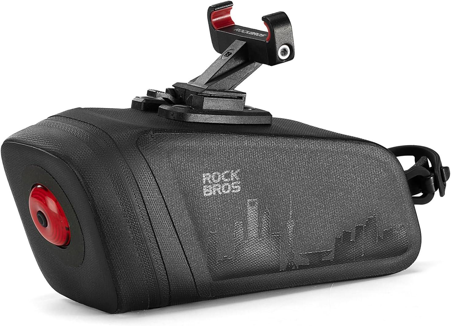 imageROCKBROS Bike Saddle Bag with Night Riding Taillight and Brake Sensor Waterproof Road amp Mountain Bike