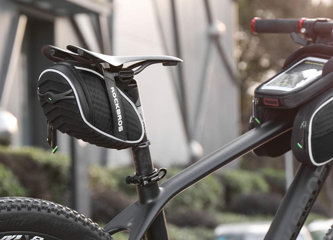 imageROCKBROS Bike Seat Bag Bicycle Saddle Bag Under Seat 3D Shell Cycling Seat Pack for Mountain Road Bikes BlackBlack