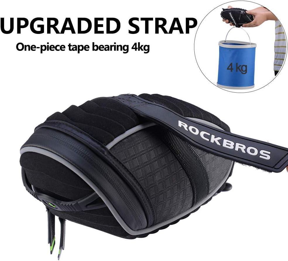 imageROCKBROS Bike Seat Bag Bicycle Saddle Bag Under Seat 3D Shell Cycling Seat Pack for Mountain Road Bikes BlackBlack