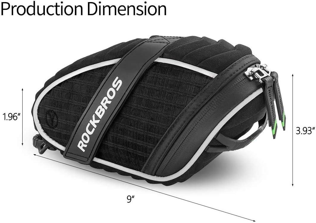 imageROCKBROS Bike Seat Bag Bicycle Saddle Bag Under Seat 3D Shell Cycling Seat Pack for Mountain Road Bikes BlackBlack