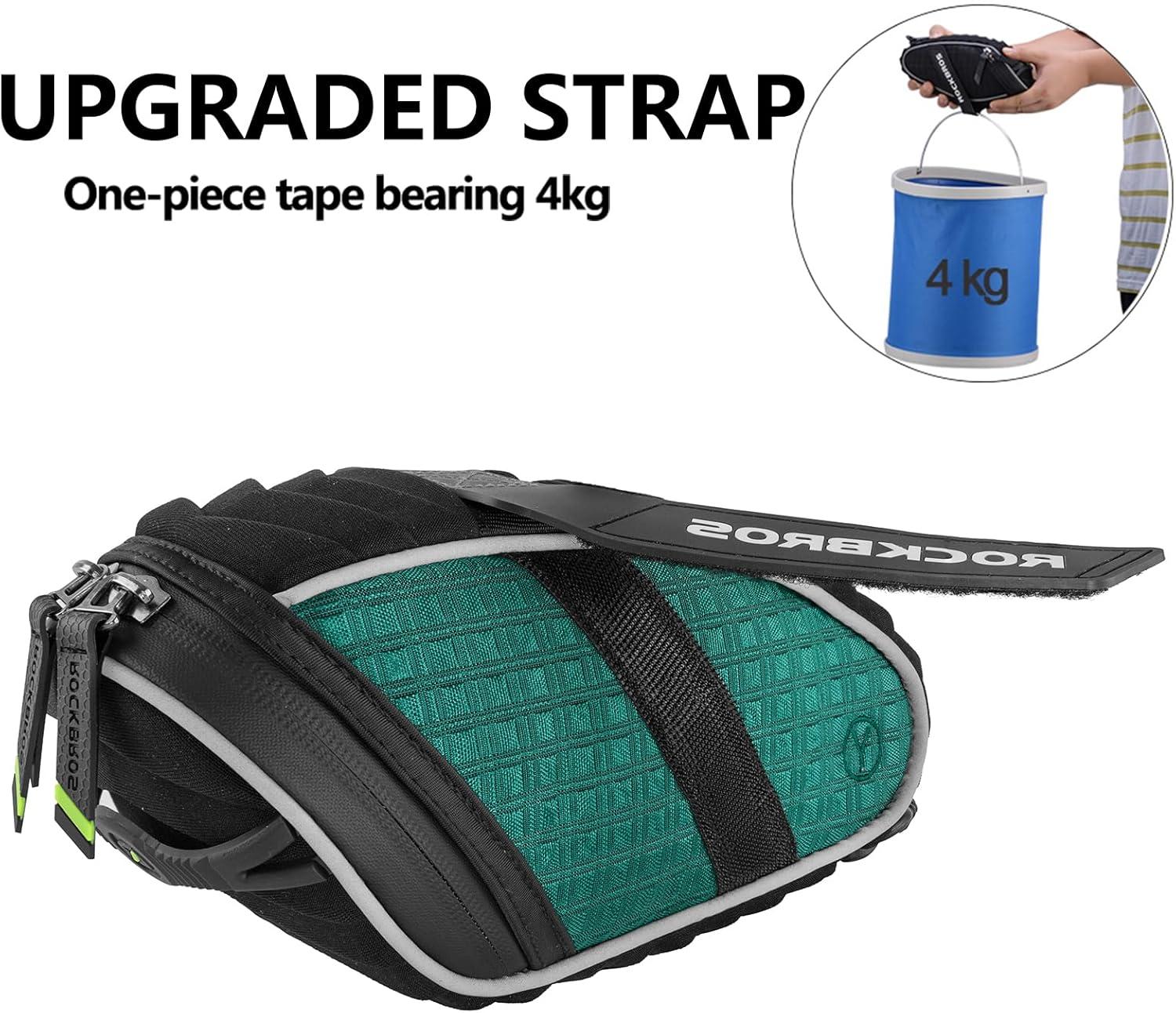 imageROCKBROS Bike Seat Bag Bicycle Saddle Bag Under Seat 3D Shell Cycling Seat Pack for Mountain Road Bikes BlackGreen