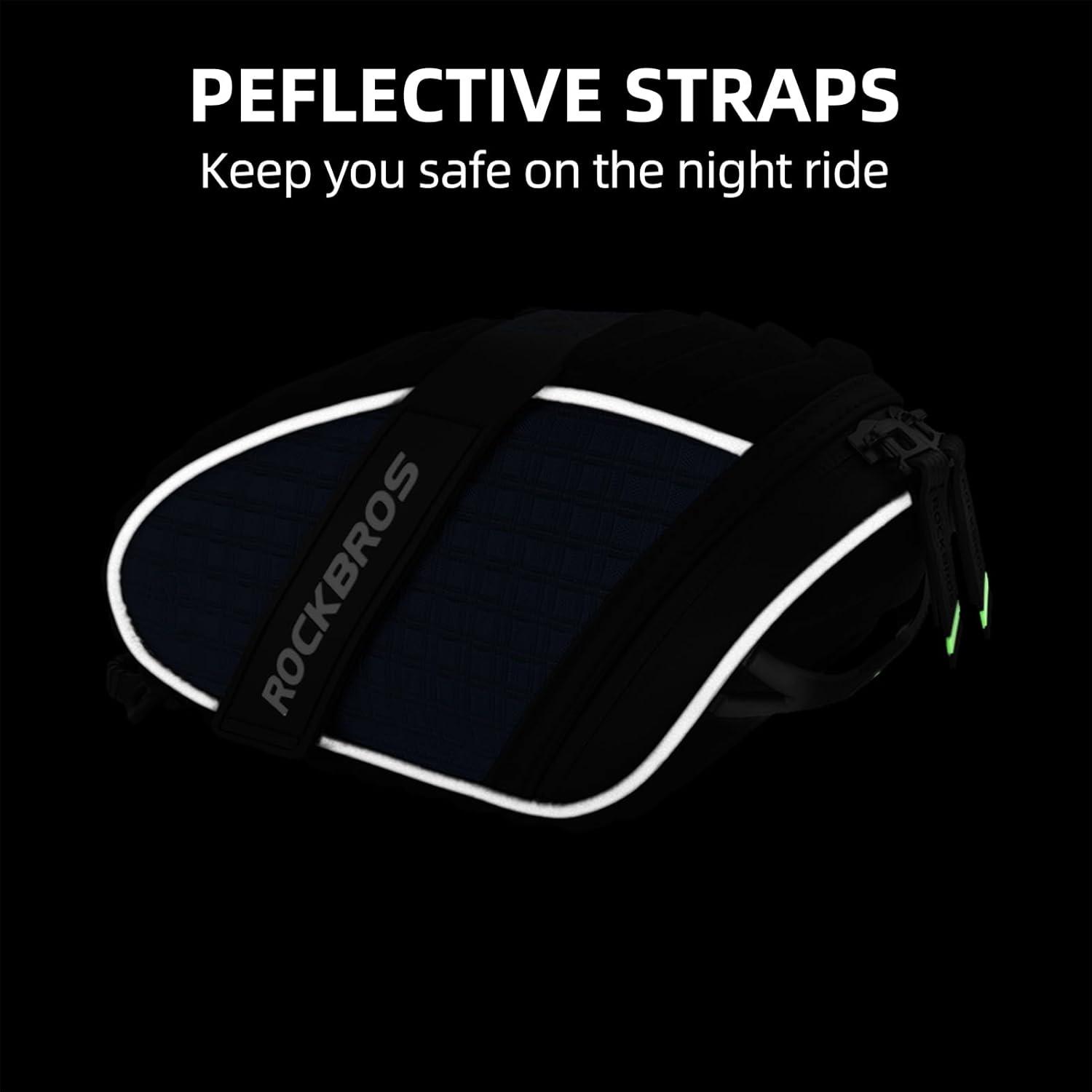 imageROCKBROS Bike Seat Bag Bicycle Saddle Bag Under Seat 3D Shell Cycling Seat Pack for Mountain Road Bikes BlackGreen