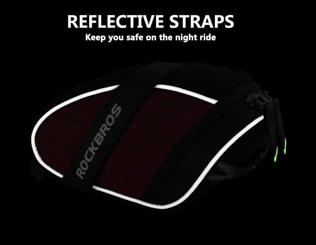 imageROCKBROS Bike Seat Bag Bicycle Saddle Bag Under Seat 3D Shell Cycling Seat Pack for Mountain Road Bikes BlackRed