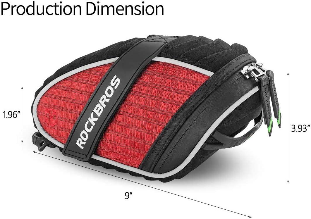 imageROCKBROS Bike Seat Bag Bicycle Saddle Bag Under Seat 3D Shell Cycling Seat Pack for Mountain Road Bikes BlackRed