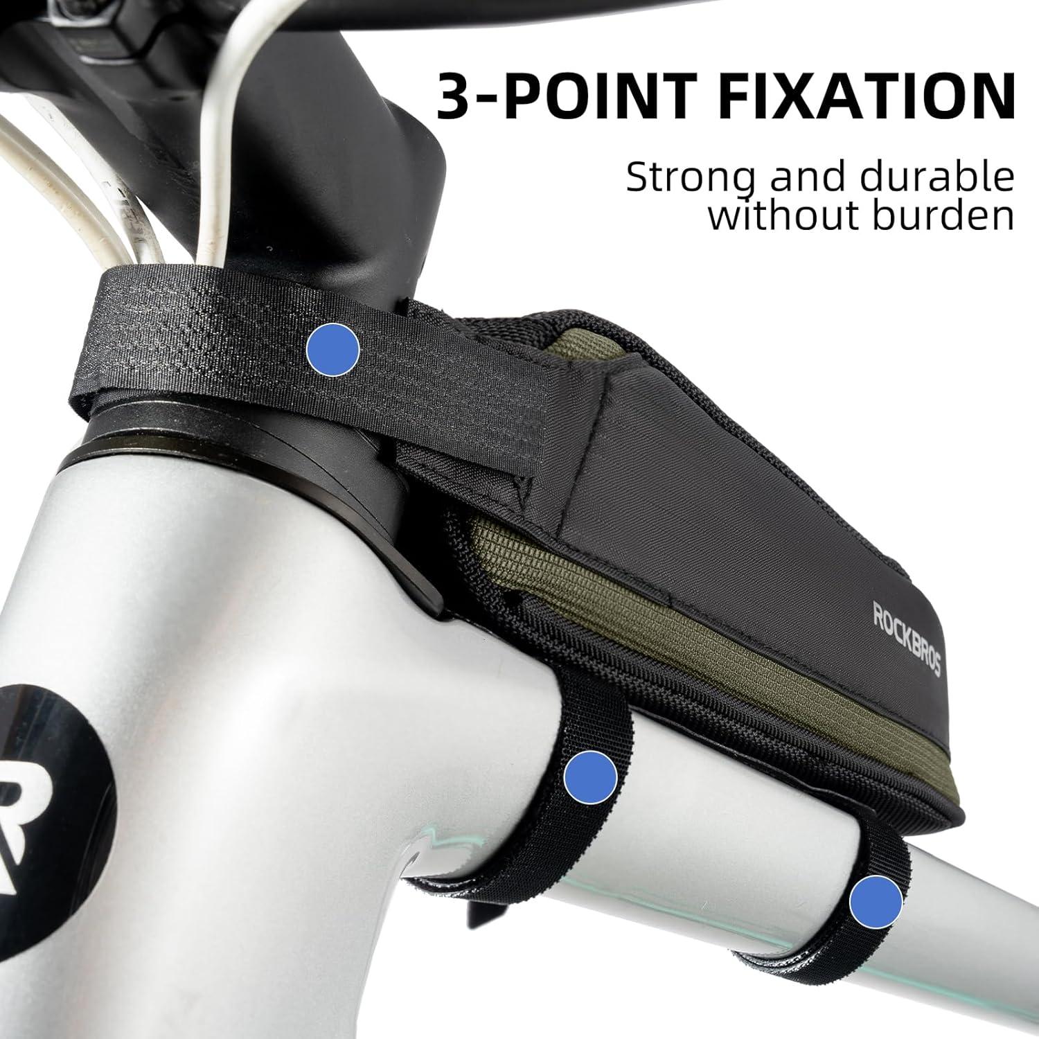 imageROCKBROS Bike Top Tube Bag Bike Frame Bag Bike Triangle Bag Small Aerodynamic Bag for Triathlon and Gravel BikesBlack