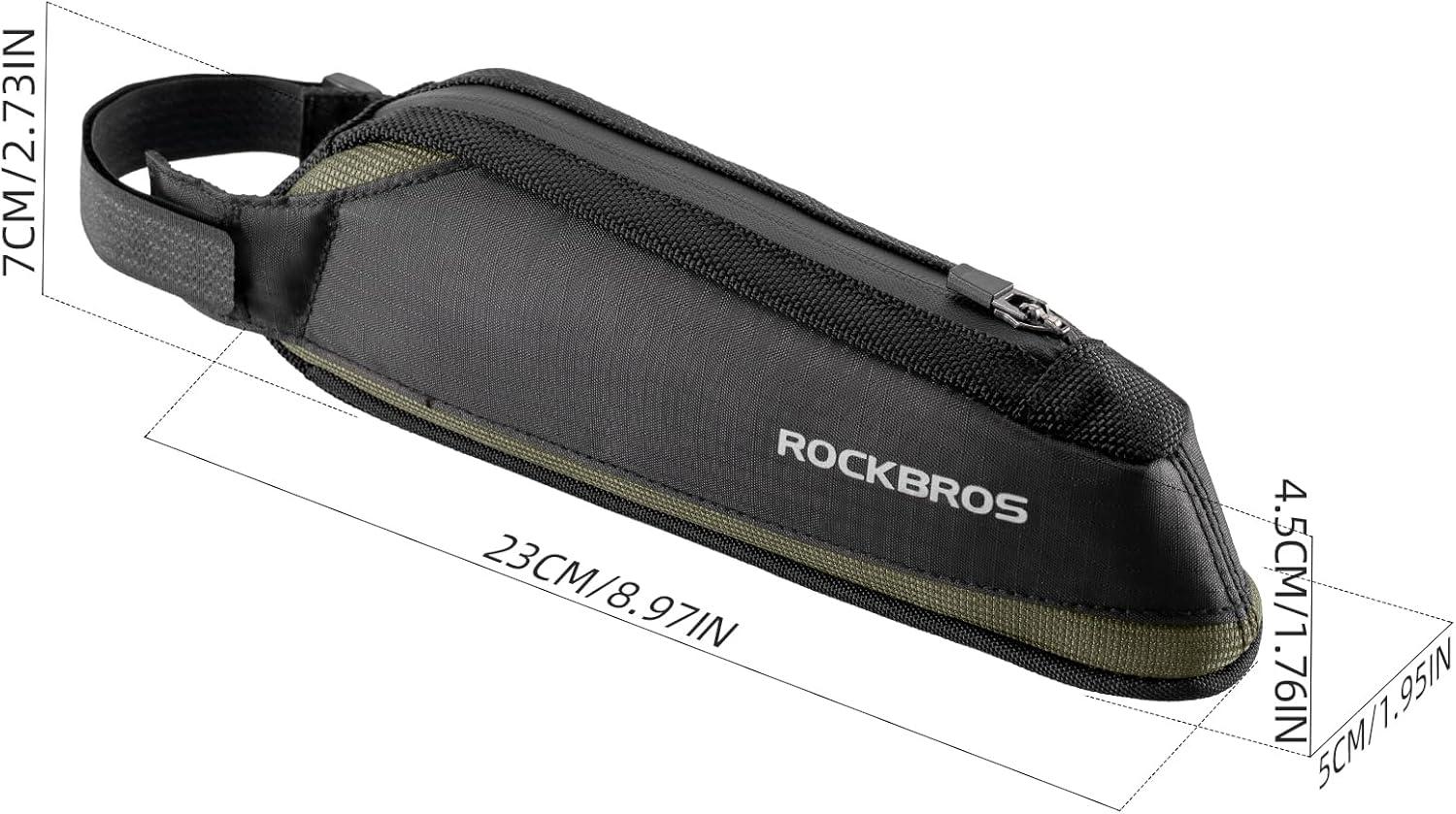 imageROCKBROS Bike Top Tube Bag Bike Frame Bag Bike Triangle Bag Small Aerodynamic Bag for Triathlon and Gravel BikesBlack