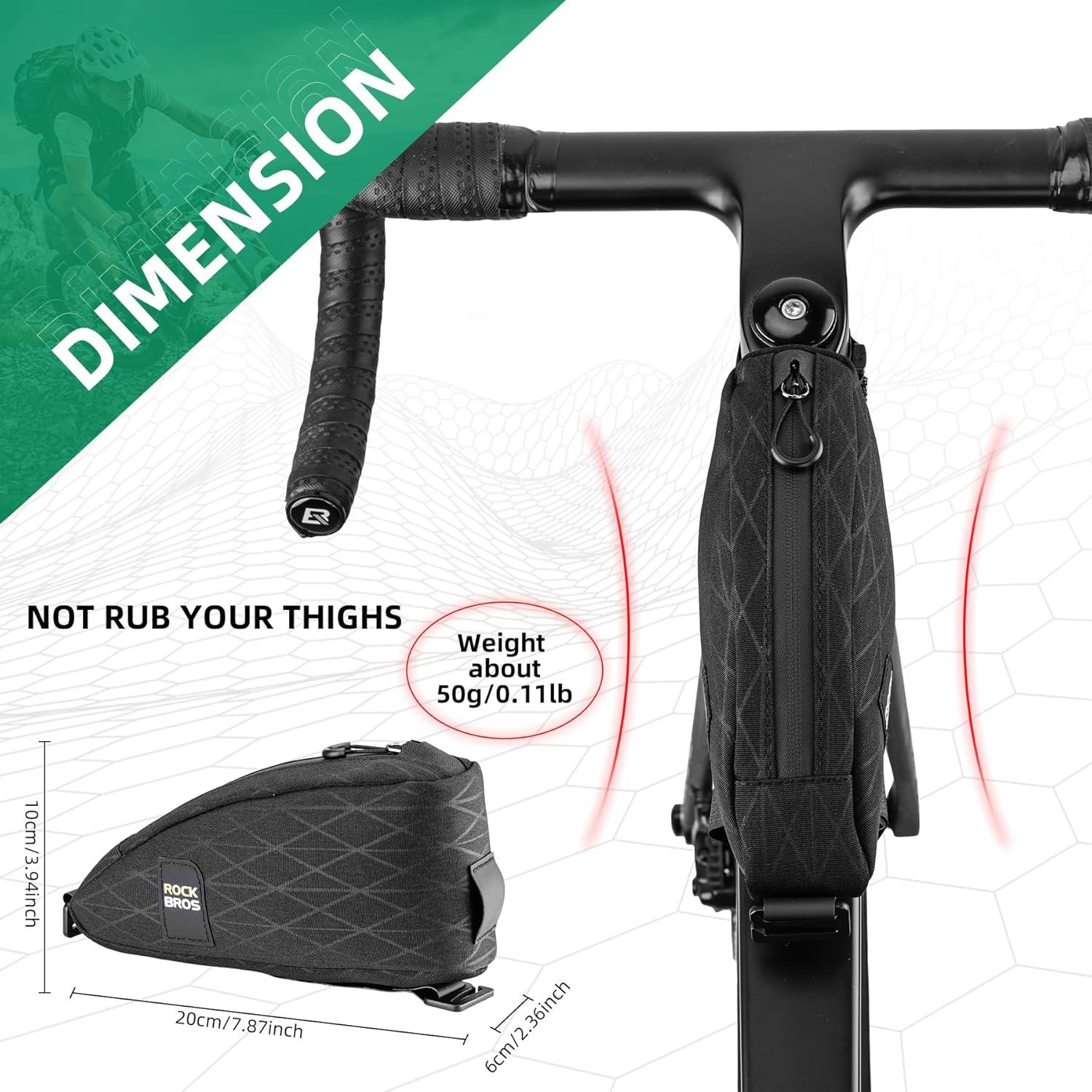 imageROCKBROS Bike Triangle Bag Bike Frame Bag Waterproof Bike Saddle Bag for Cycling Accessories Pouch for Mountain Road Bike 3 Pieces Combi