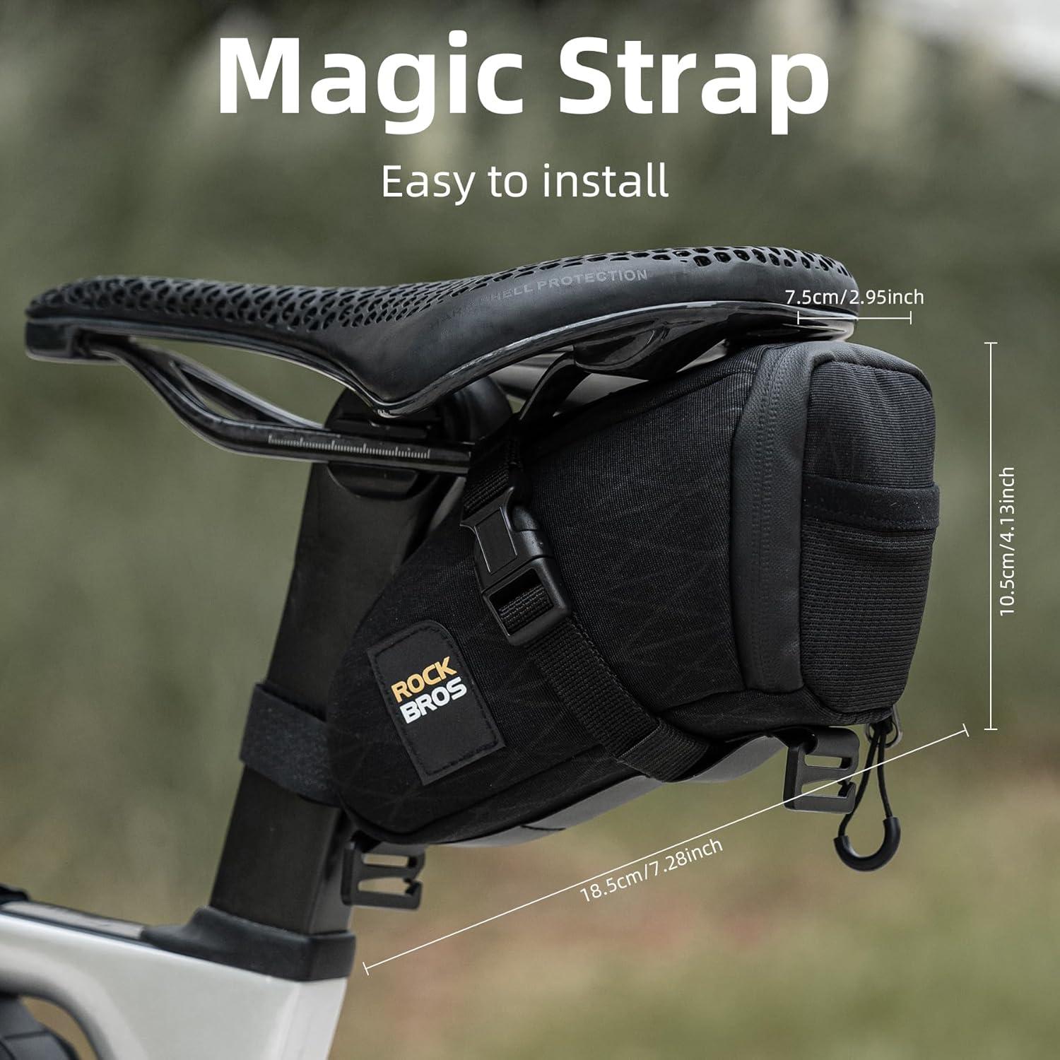 imageROCKBROS Bike Triangle Bag Bike Frame Bag Waterproof Bike Saddle Bag for Cycling Accessories Pouch for Mountain Road Bike 3 Pieces Combi