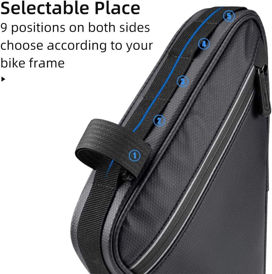 imageROCKBROS Bike Triangle Frame Bag Bike Triangle Bag with Two Side Pockets 15LBlack