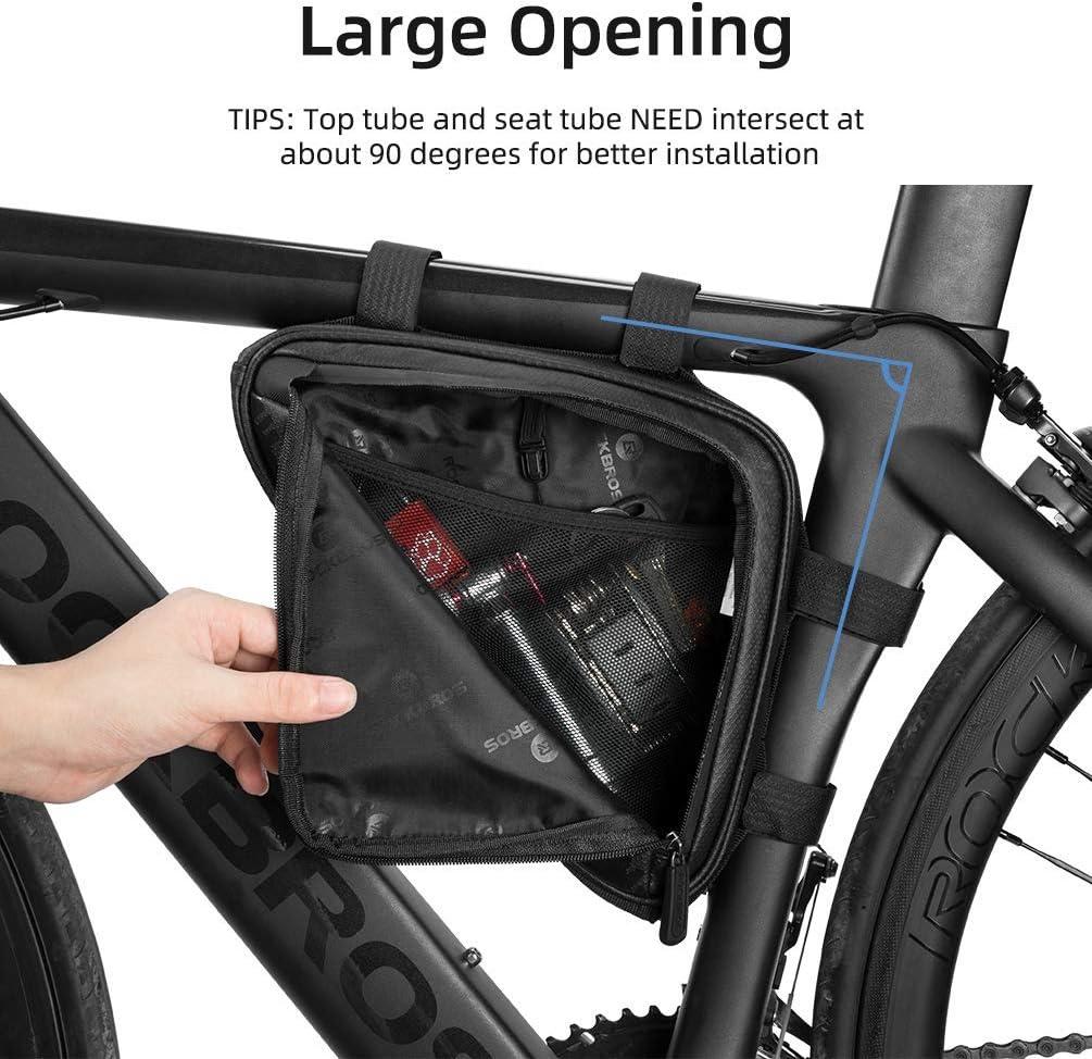 imageROCKBROS Bike Triangle Frame Bag Bike Triangle Bag with Two Side Pockets 15LBlack