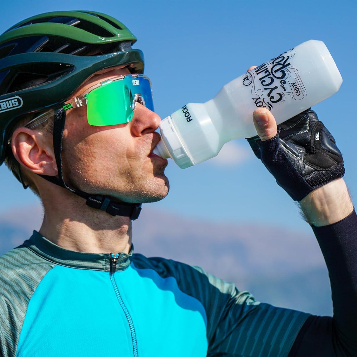 imageROCKBROS Bike Water Bottle 20oz25oz Squeeze Cycling Water Bottle BPA Free Leak Proof Sports Water Bottle with Dust Cover for Bicycle Running Gym Outdoor20oz White