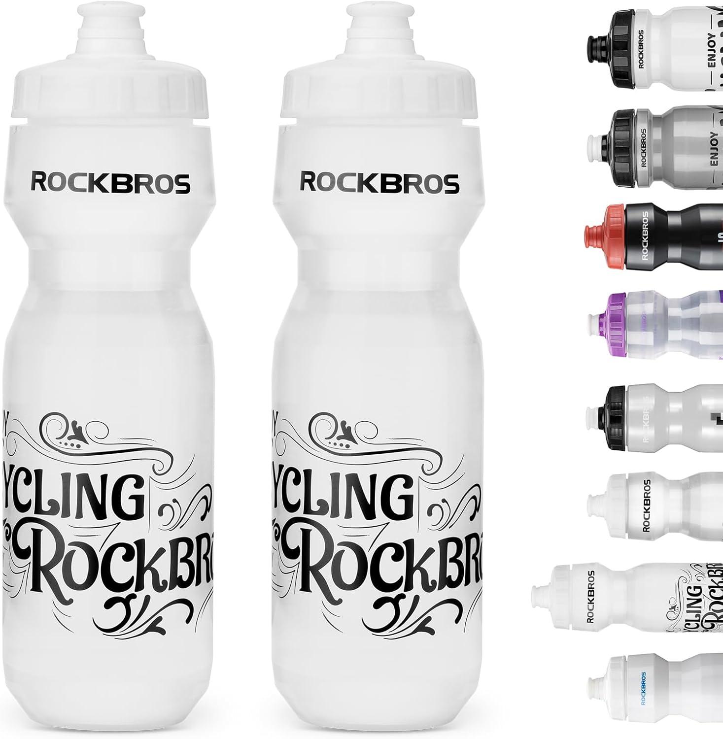 imageROCKBROS Bike Water Bottle 20oz25oz Squeeze Cycling Water Bottle BPA Free Leak Proof Sports Water Bottle with Dust Cover for Bicycle Running Gym Outdoor25oz White