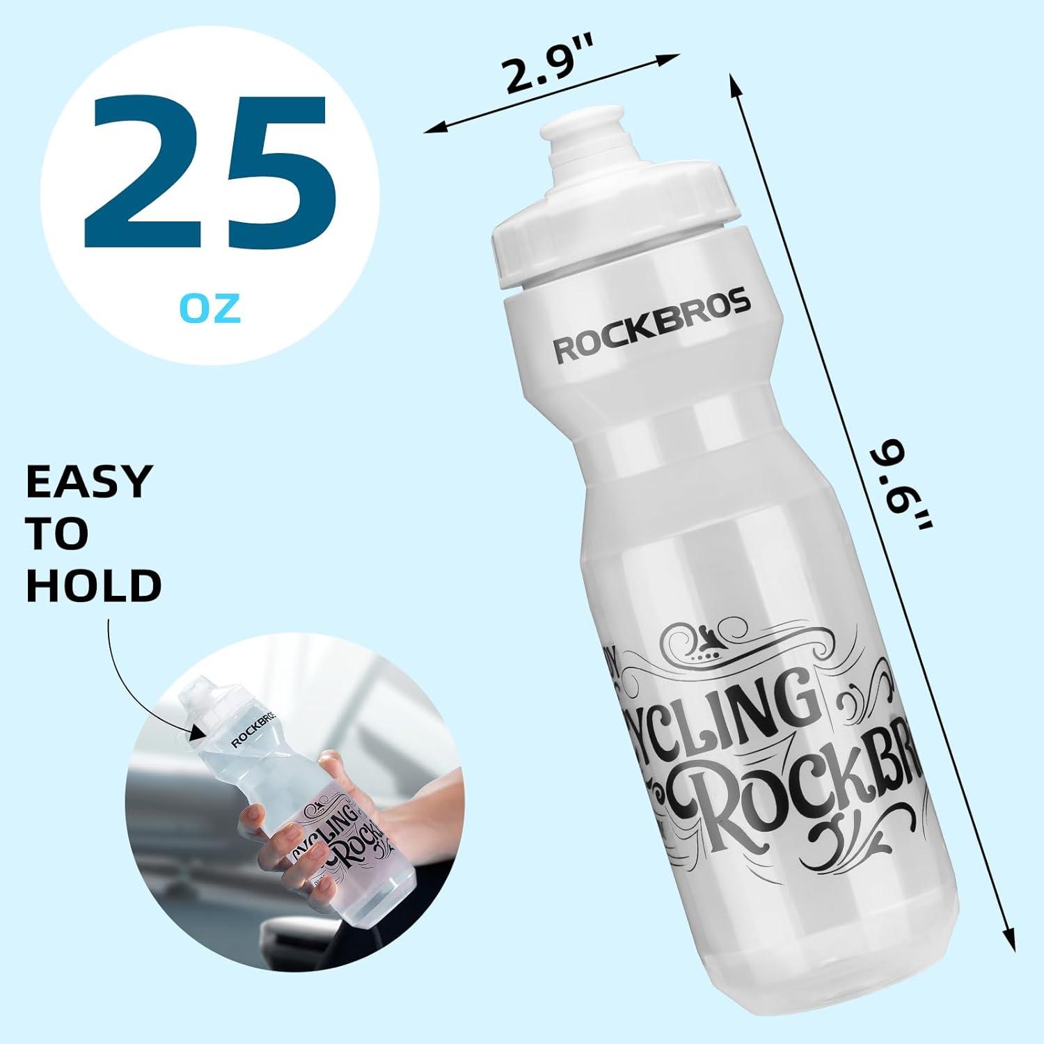 imageROCKBROS Bike Water Bottle 20oz25oz Squeeze Cycling Water Bottle BPA Free Leak Proof Sports Water Bottle with Dust Cover for Bicycle Running Gym Outdoor25oz Purple Transparent